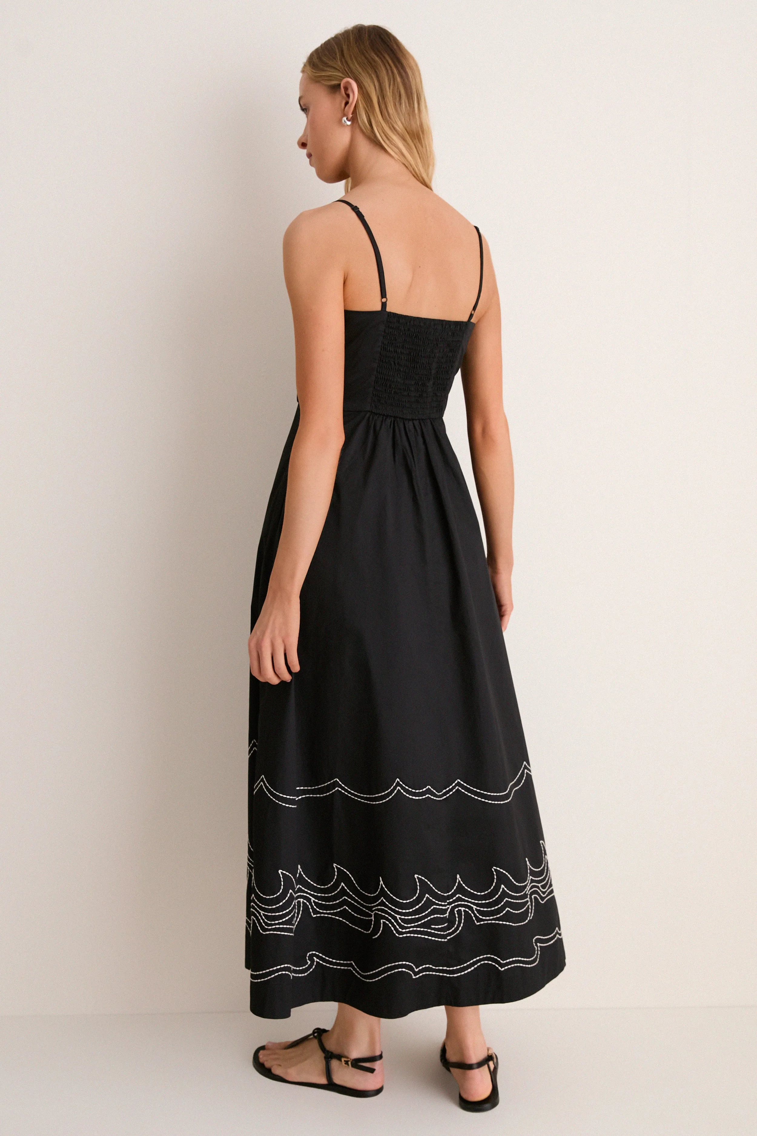 Black Embroidered Cotton Rhea Maxi Dress sold by Tuckernuck product image thumbnail 5