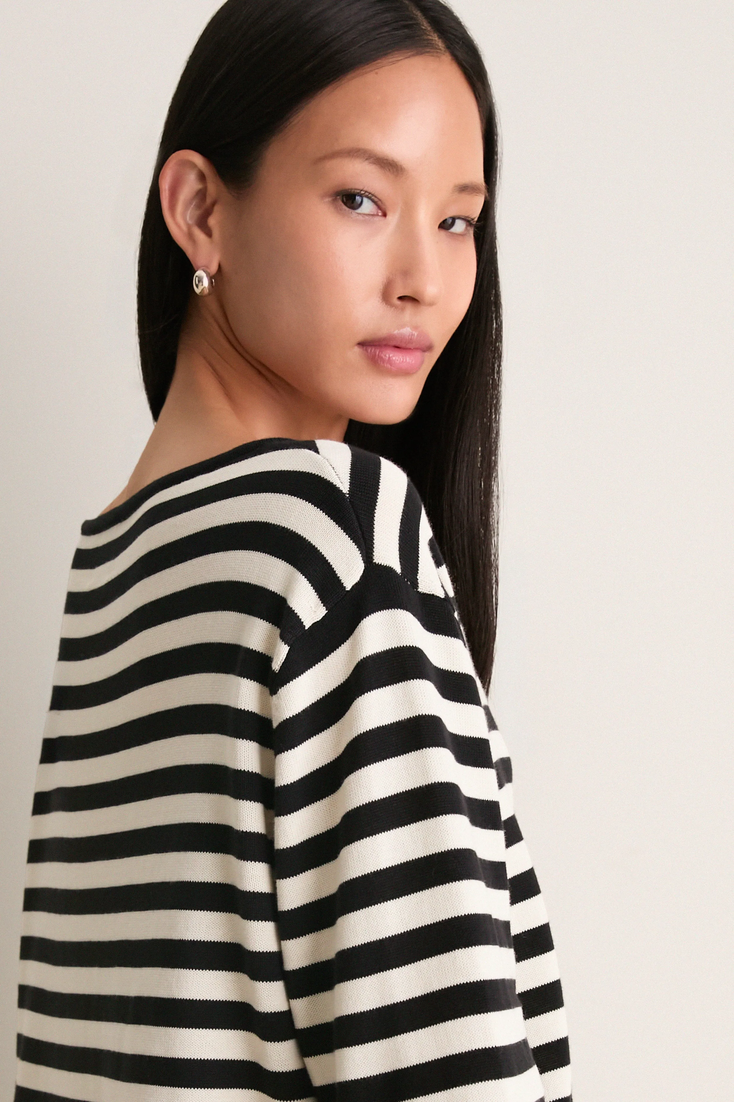 Black and White Stripe Darcy Long Sleeve Top sold by Tuckernuck product image thumbnail 5
