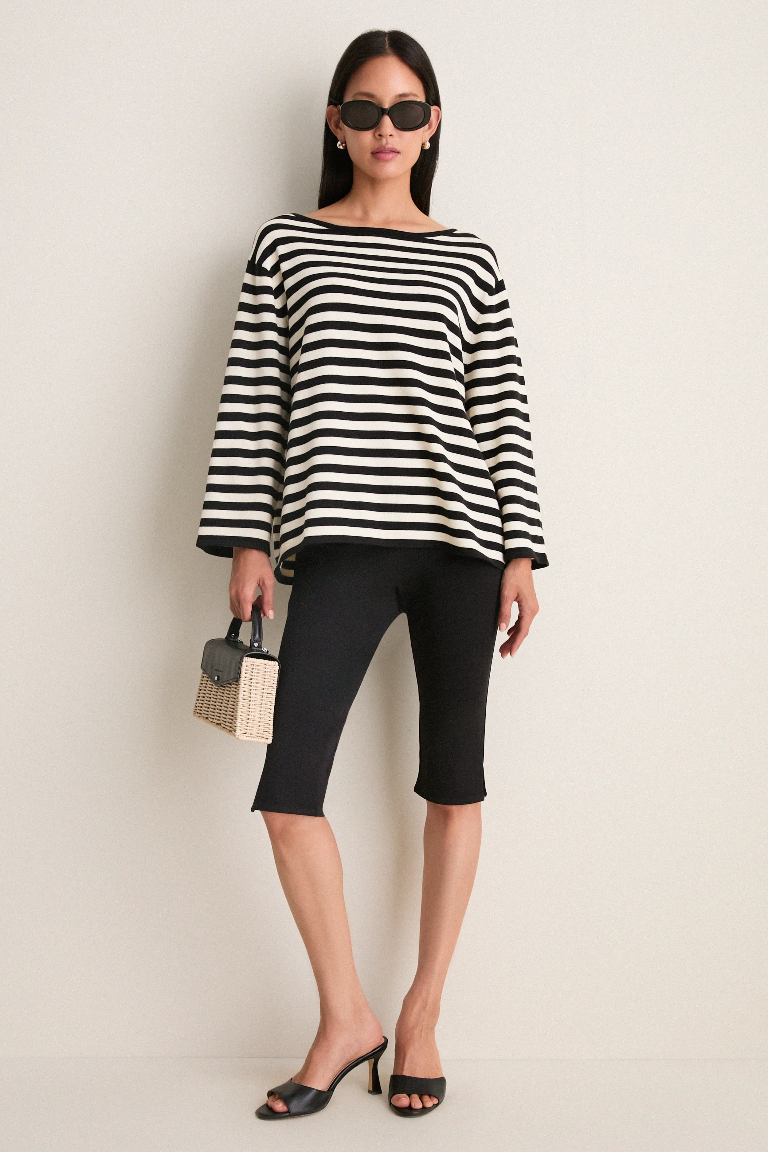 Black and White Stripe Darcy Long Sleeve Top sold by Tuckernuck product image thumbnail 2