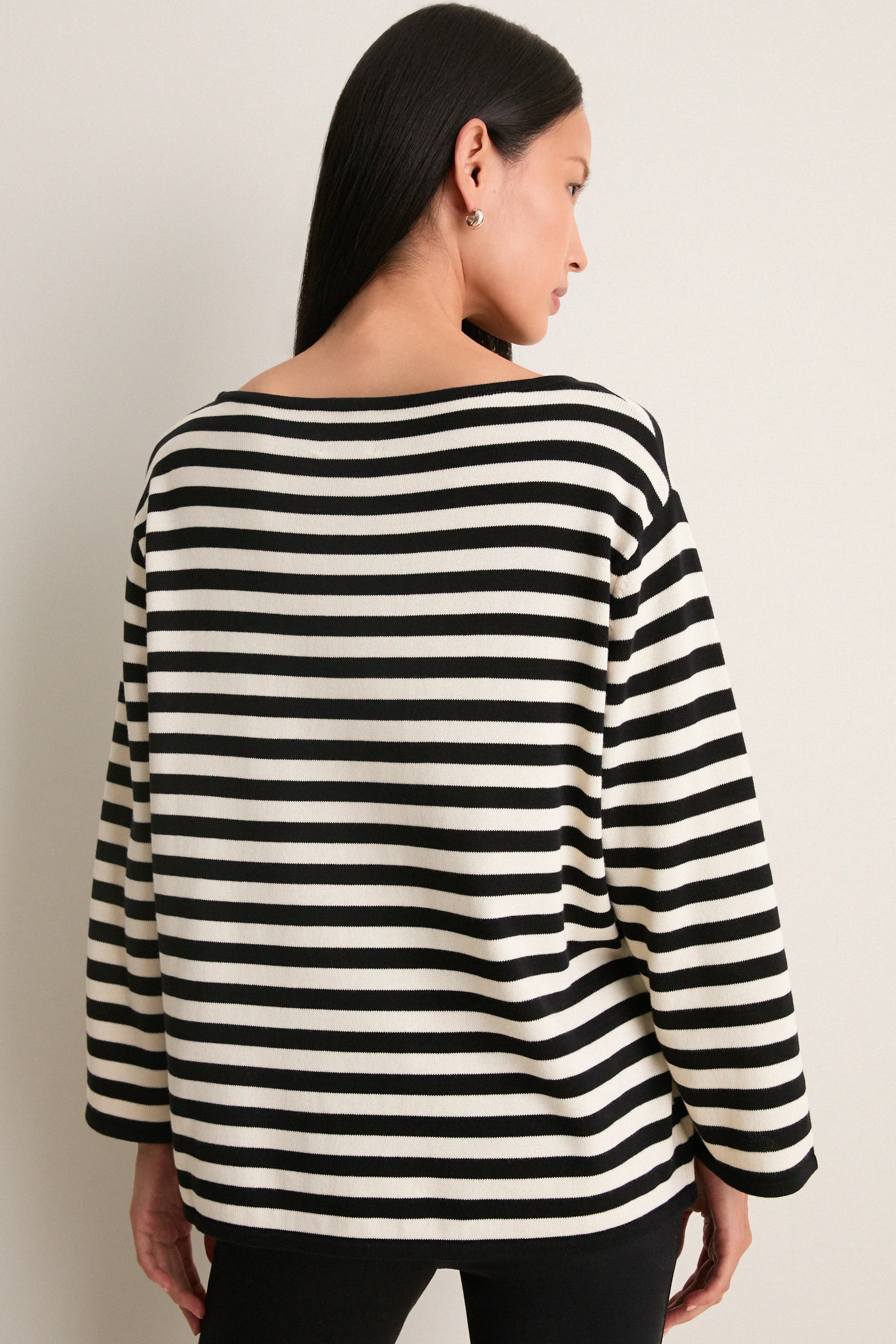 Black and White Stripe Darcy Long Sleeve Top sold by Tuckernuck product image thumbnail 4