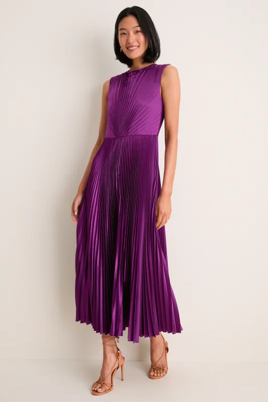 Amaranth Malin Satin Dress made by Ulla Johnson