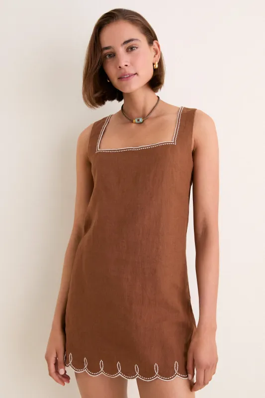 Deep Ochre Shanice Dress made by Veronica Beard