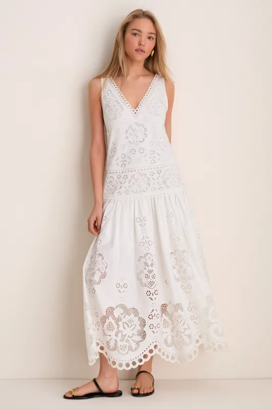 White Gardener Embroidery Maxi Dress made by Sea New York
