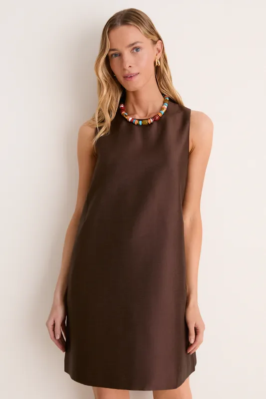Chocolate Dupioni Marlowe Dress made by Tuckernuck
