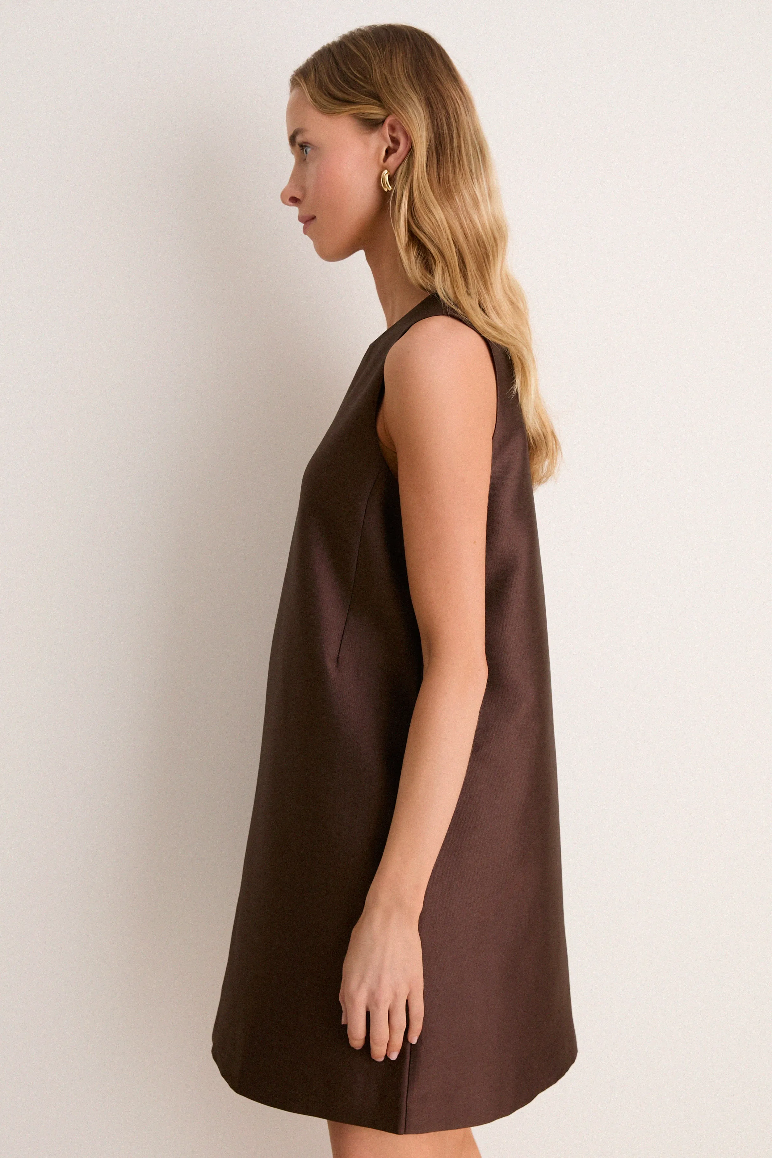 Chocolate Dupioni Marlowe Dress sold by Tuckernuck product image thumbnail 3