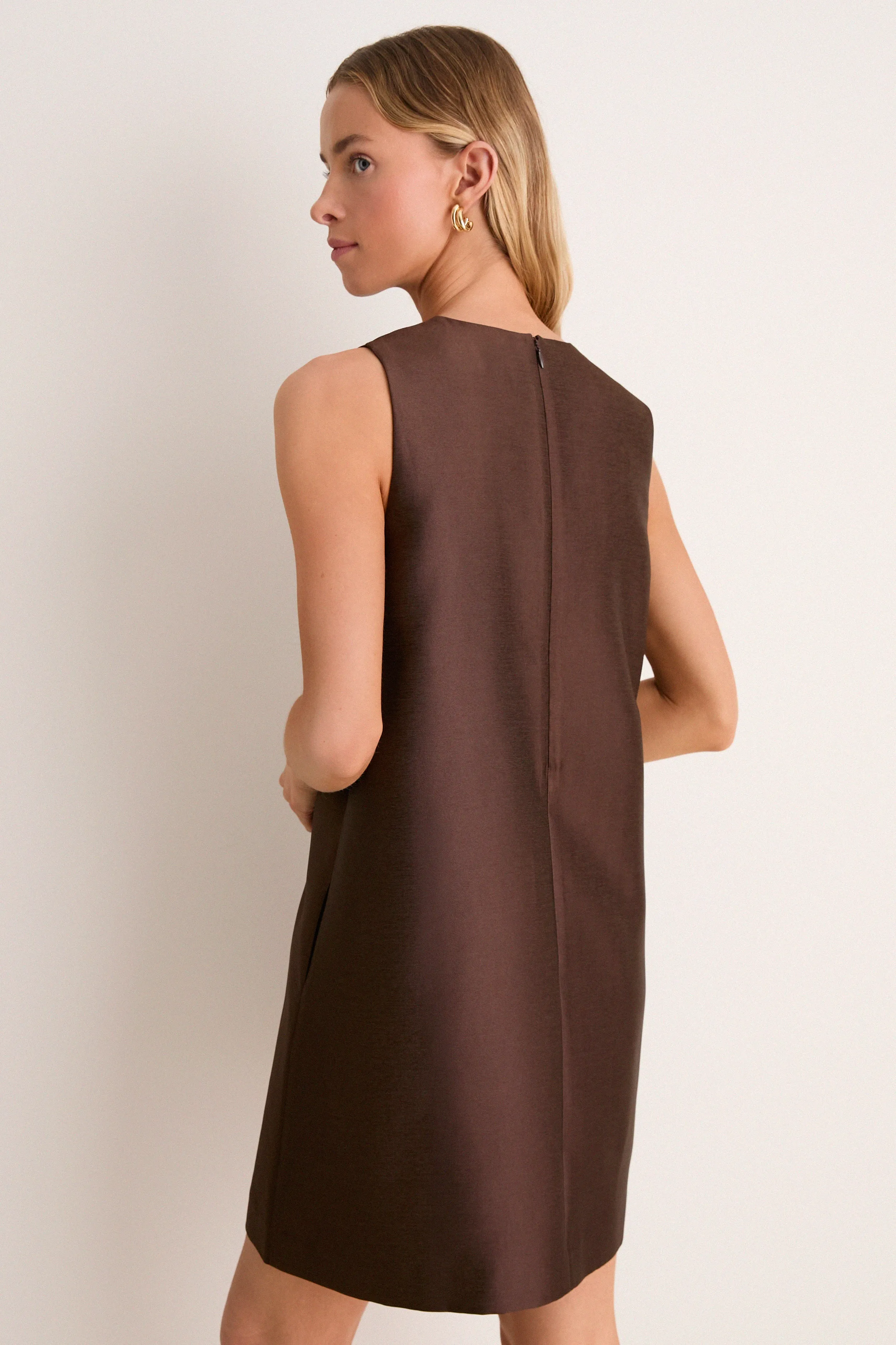 Chocolate Dupioni Marlowe Dress sold by Tuckernuck product image thumbnail 4