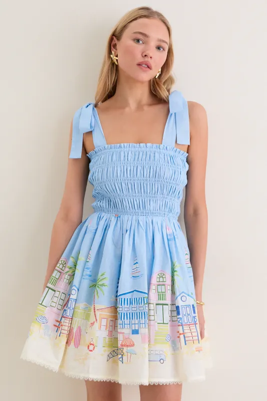 Blue Pink Multi Dawn Mini Dress made by En Saison