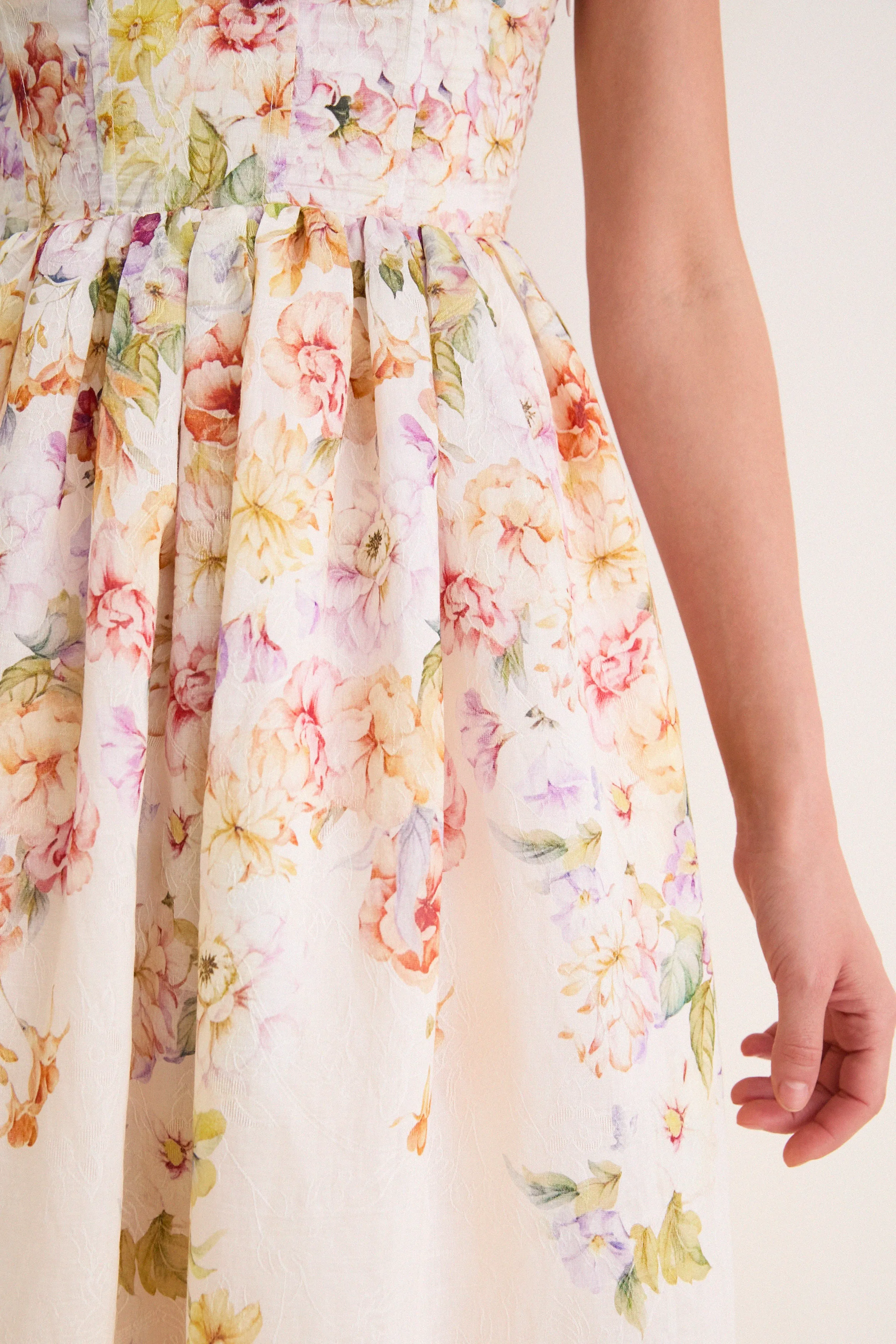 Ivory Floral Kacey Midi Dress sold by Tuckernuck product image thumbnail 2