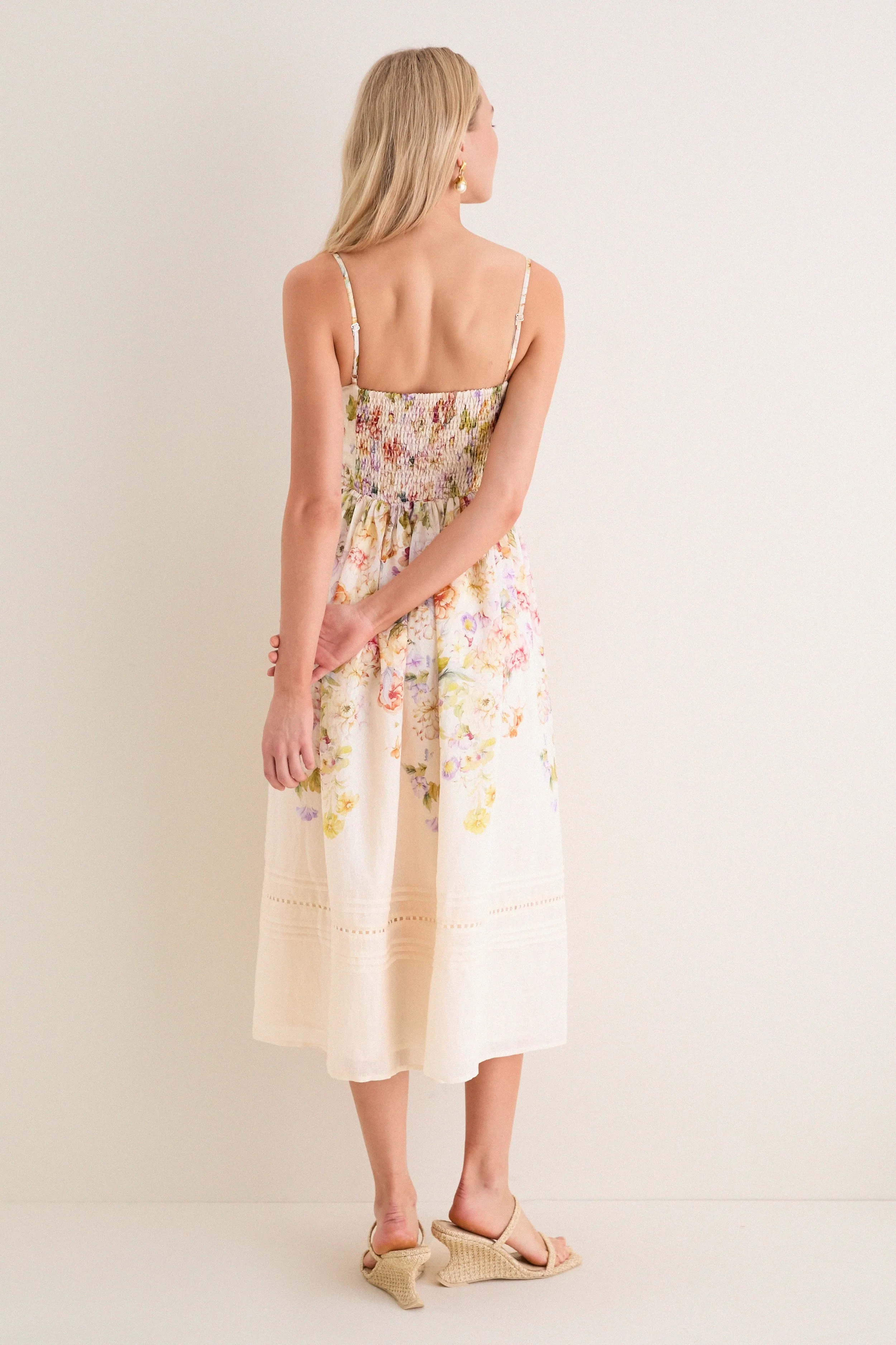 Ivory Floral Kacey Midi Dress sold by Tuckernuck product image thumbnail 5