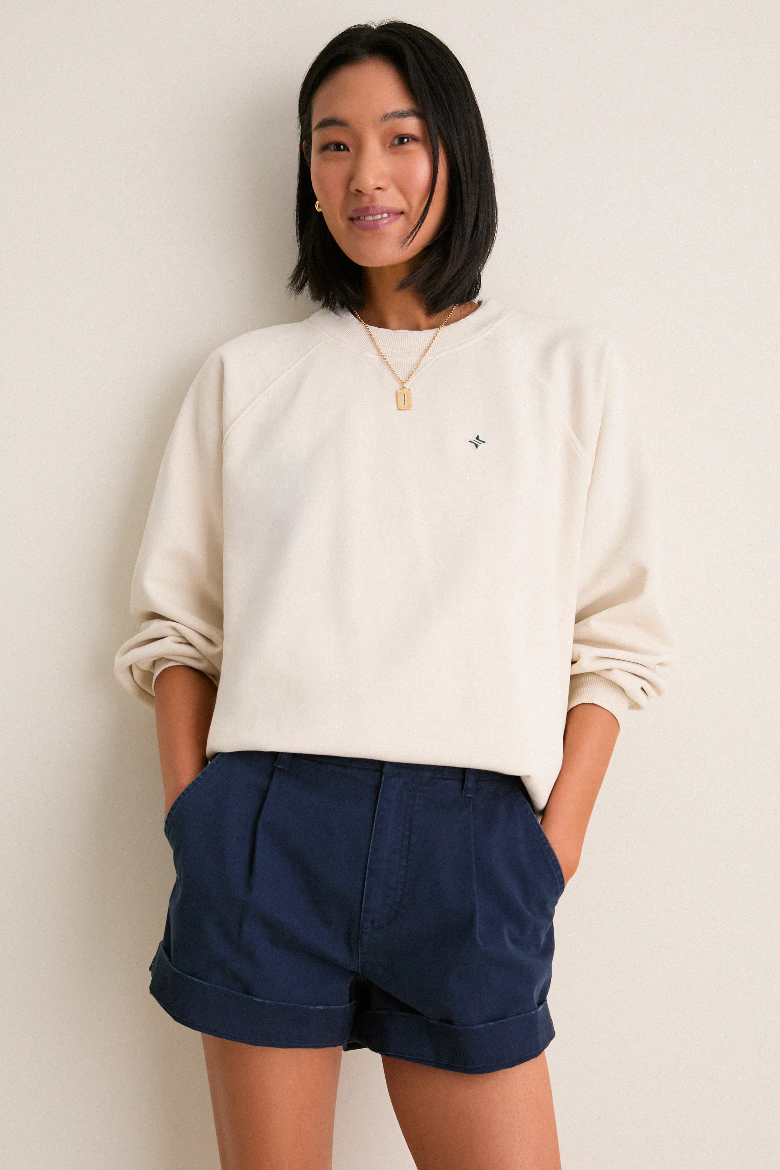 Women's Oversized Ecru French Terry Sandbar Sweatshirt sold by Tuckernuck