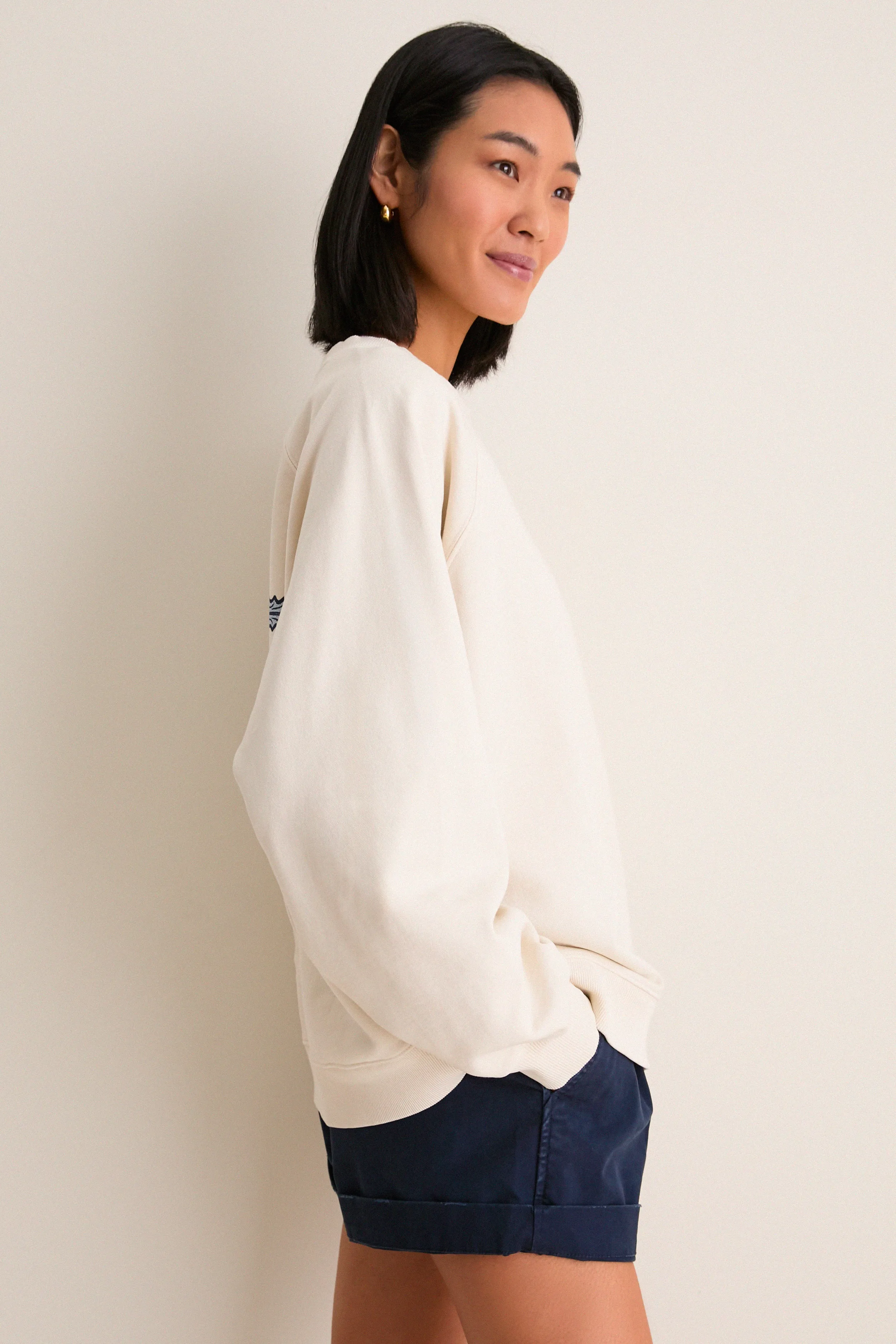 Women's Oversized Ecru French Terry Sandbar Sweatshirt sold by Tuckernuck product image thumbnail 4