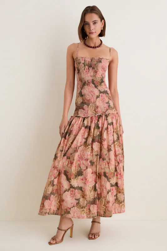 Heirloom Rose Lucia Ruched Maxi Dress made by Tuckernuck