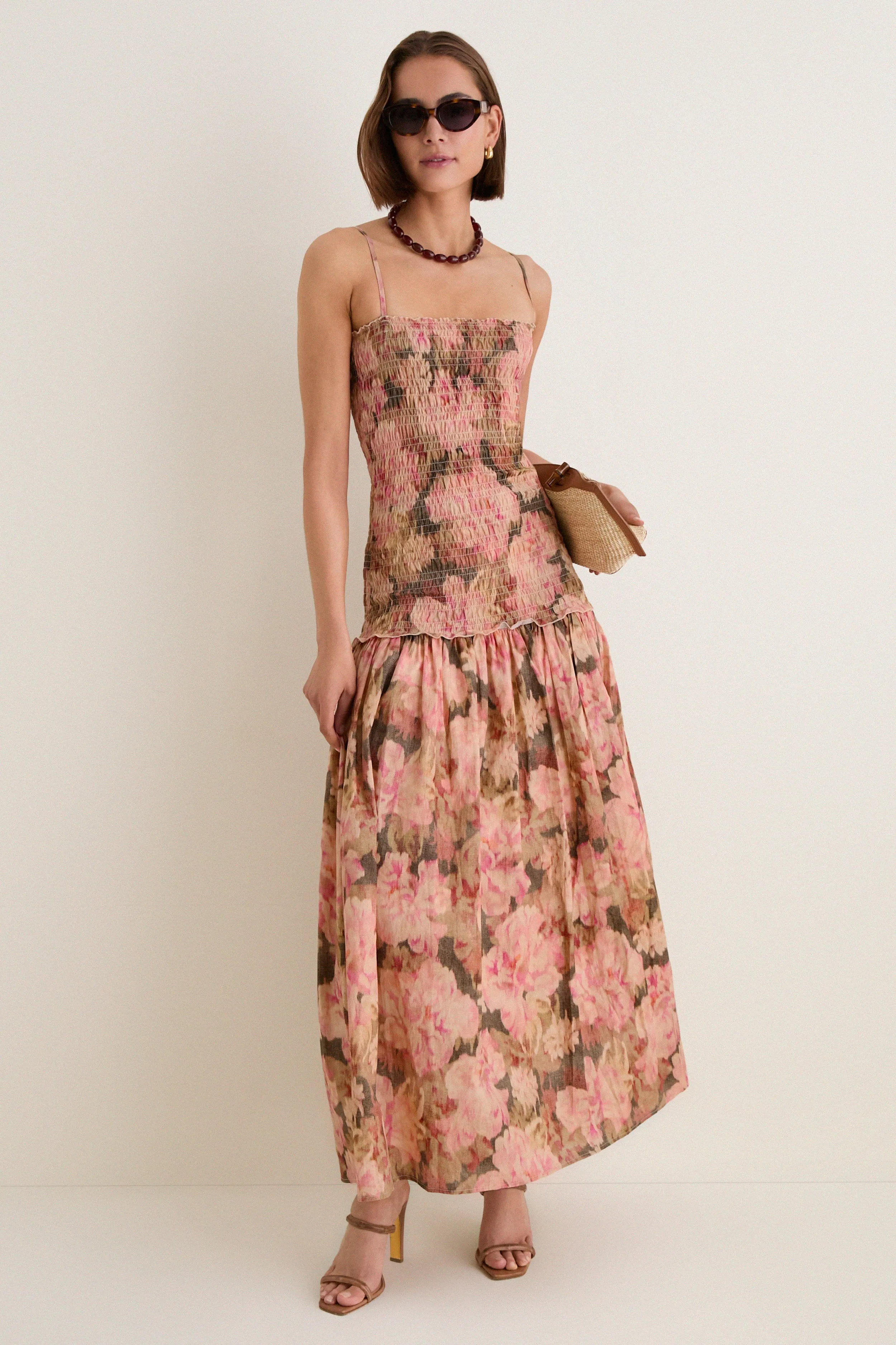 Heirloom Rose Lucia Ruched Maxi Dress sold by Tuckernuck product image thumbnail 3
