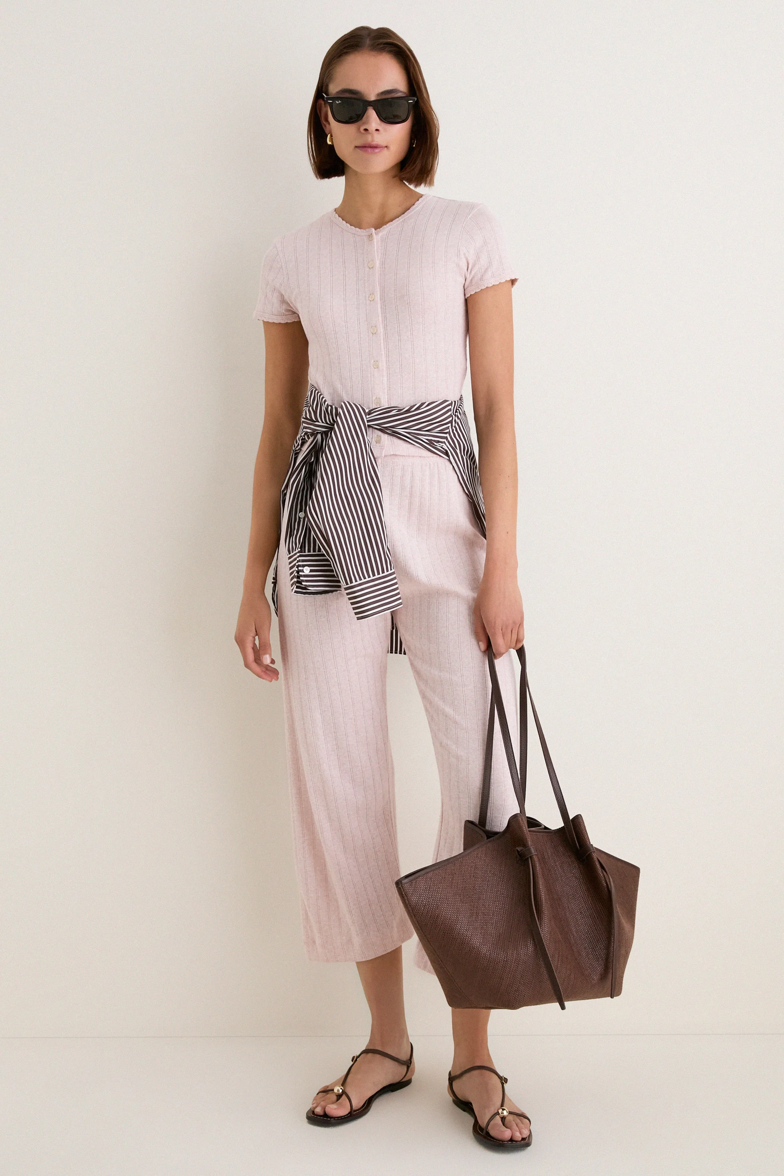 Petal Melange Pointelle Short Sleeve Cardigan sold by Tuckernuck product image thumbnail 3