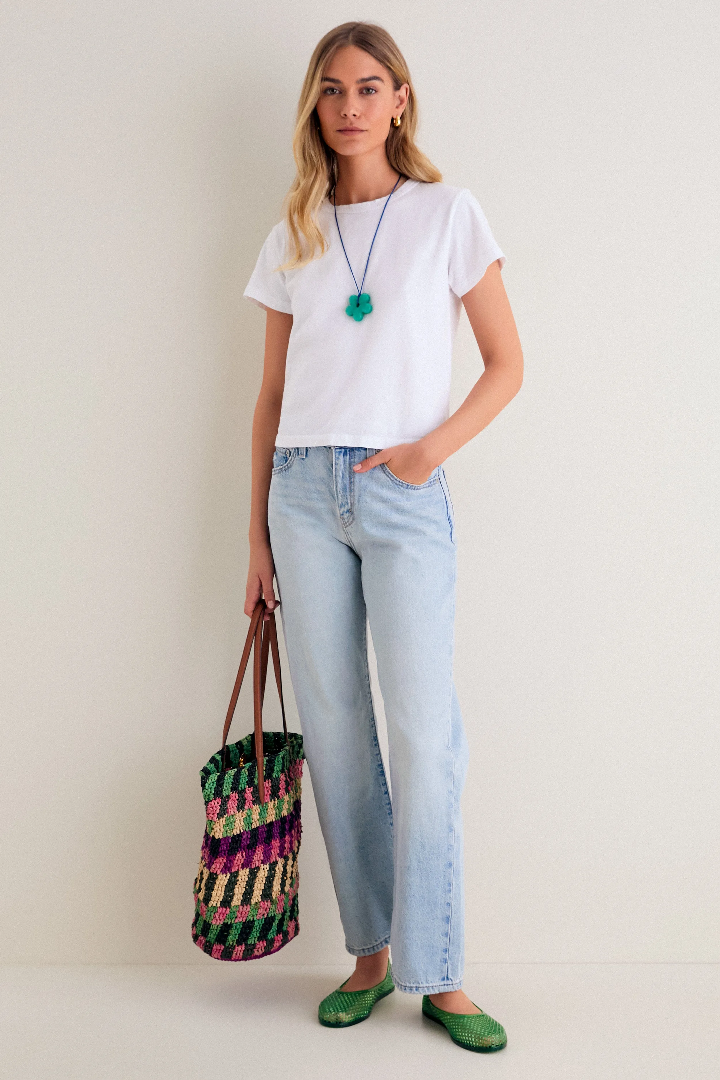 Berry Multi Striped Raffia Veronica Beard Tote sold by Tuckernuck product image thumbnail 3