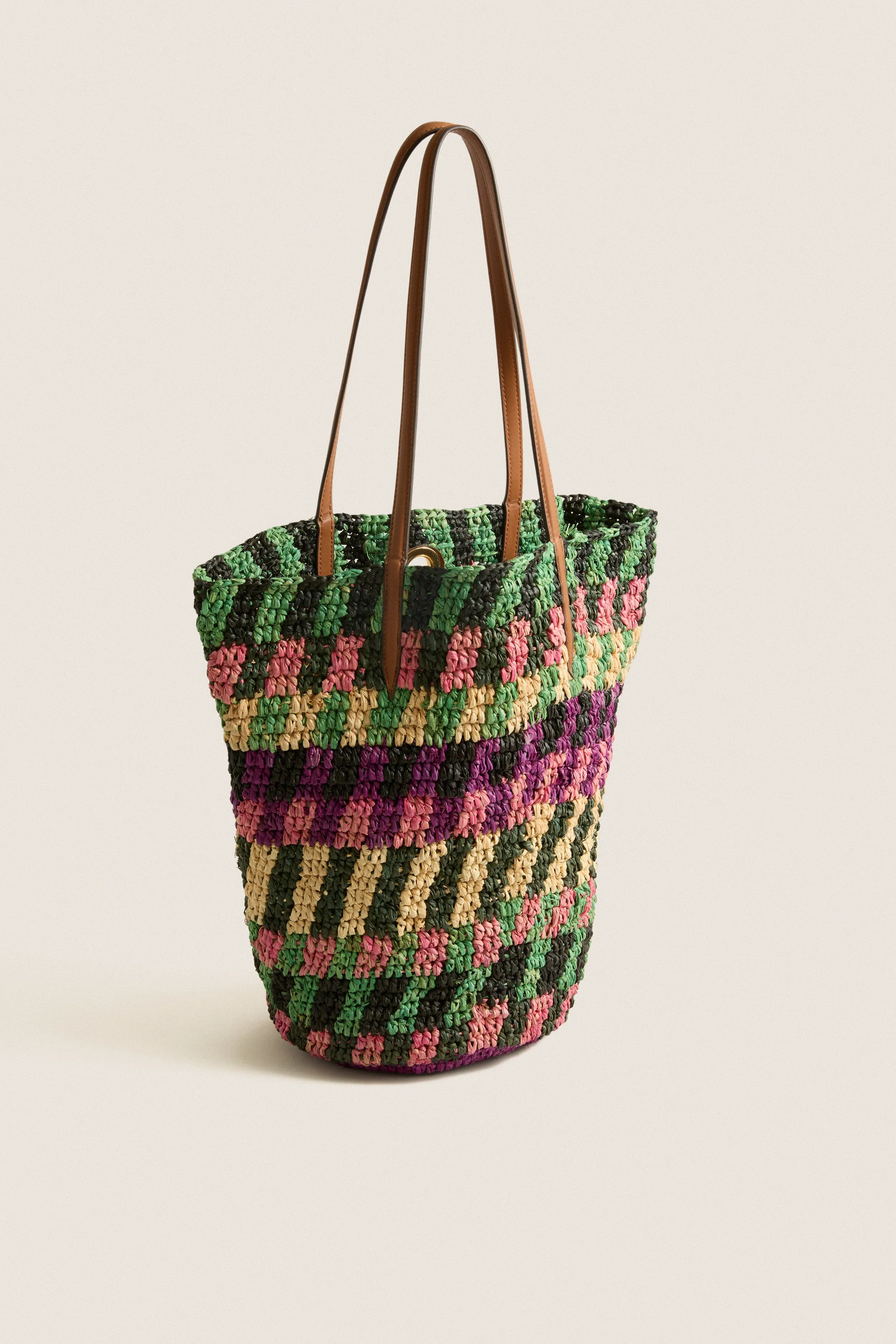 Berry Multi Striped Raffia Veronica Beard Tote sold by Tuckernuck product image thumbnail 4