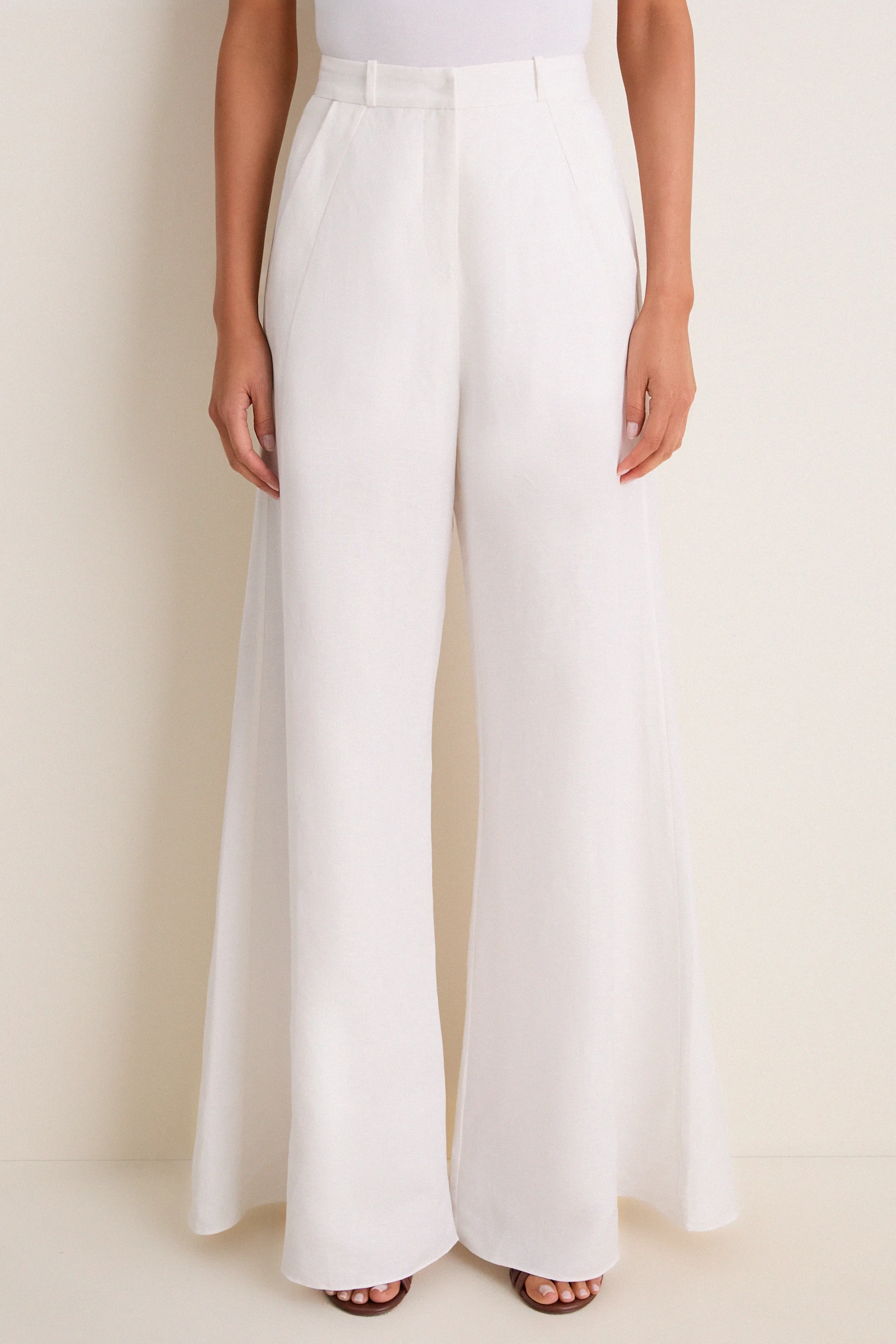White Timeless Wide Leg Pants sold by Tuckernuck