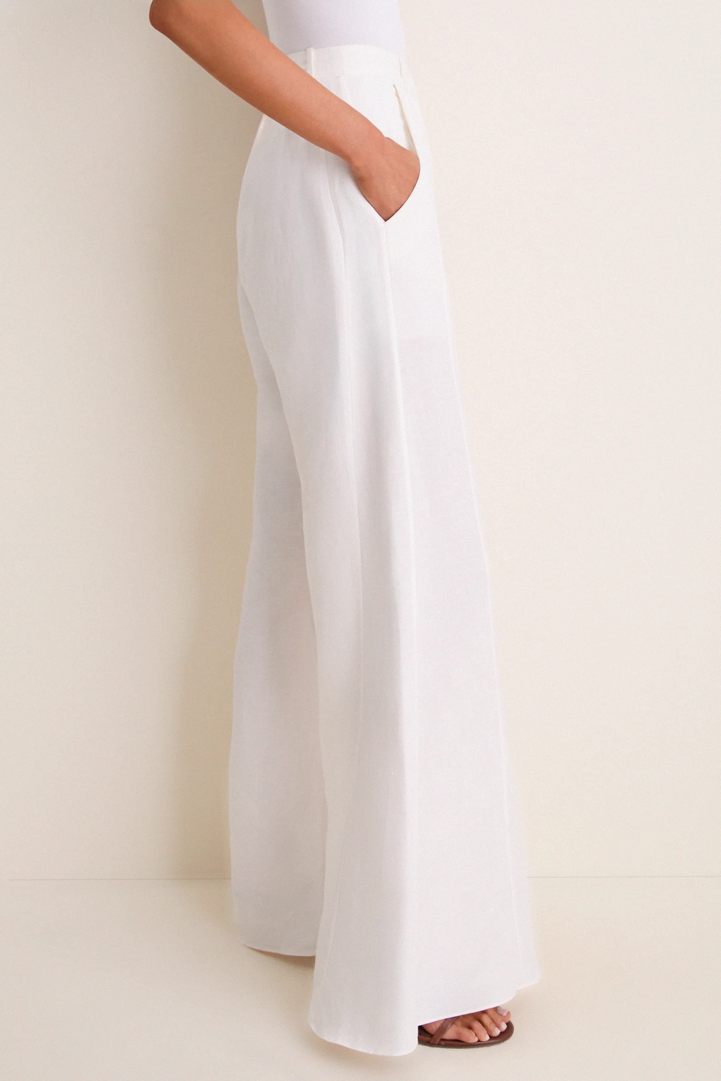 White Timeless Wide Leg Pants sold by Tuckernuck product image thumbnail 3