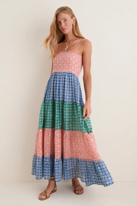 Aster Blue Smocked Back Maxi made by Tuckernuck