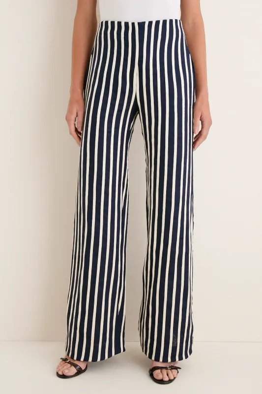 Navy A ti Vamos Embroidered Pants made by ANDRES OTALORA