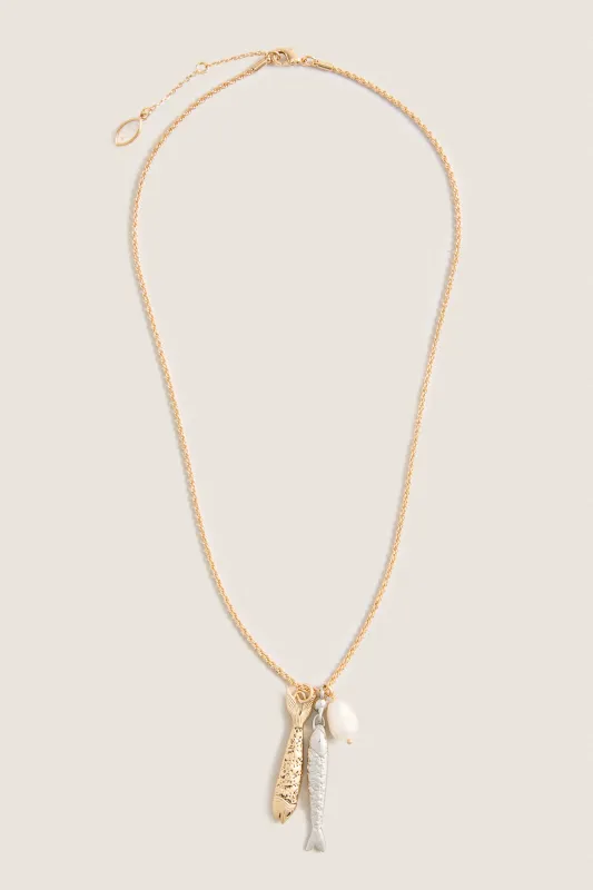 Gold and Silver Sardina Necklace made by Mignonne Gavigan