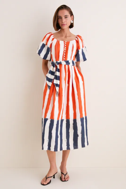 Lighthouse Stripe Red Lucy Dress made by Hunter Bell NYC