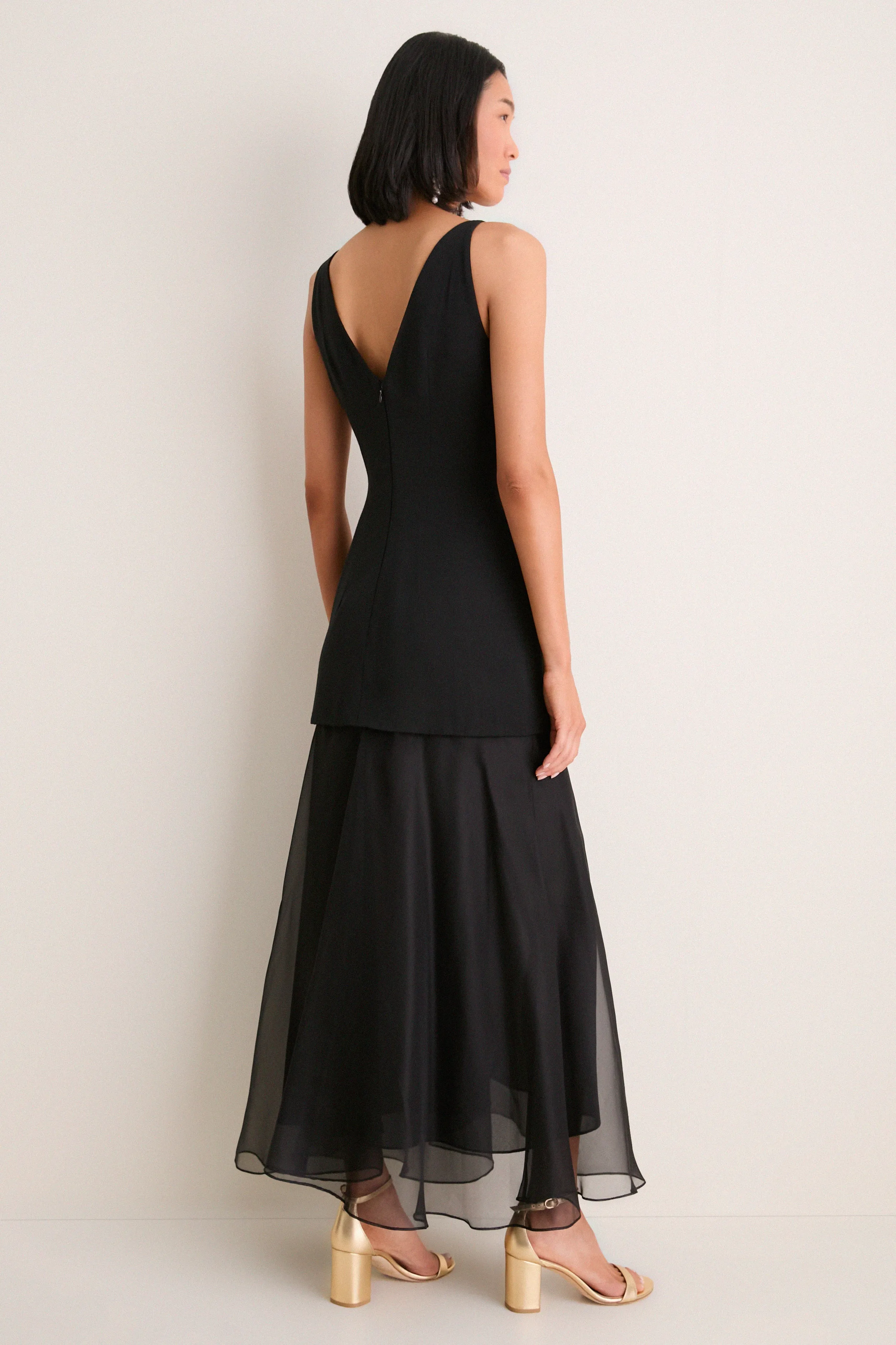 Black and Pink Peony Embroidered V Neck Dress sold by Tuckernuck product image thumbnail 5