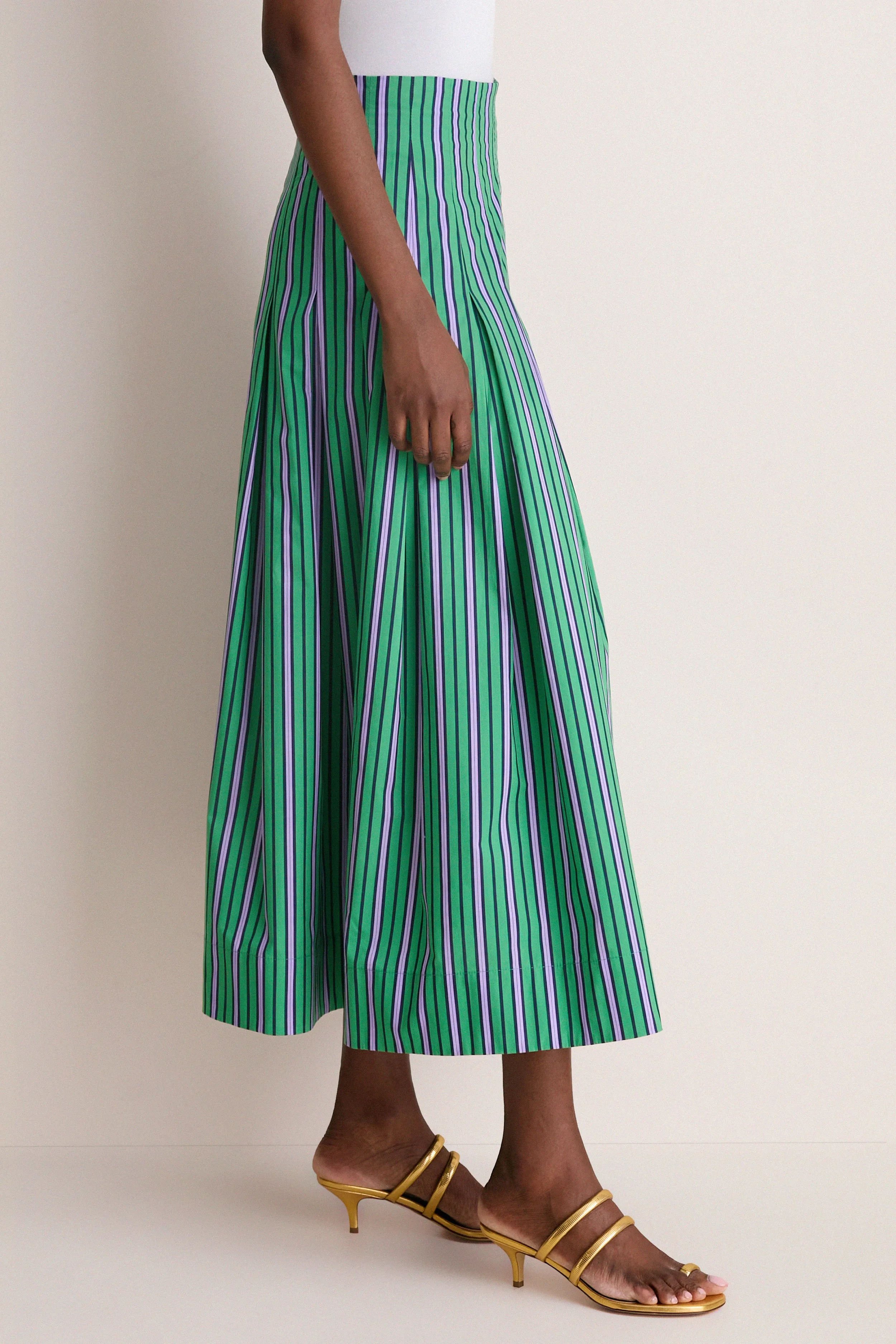 Fern Multi Striped Cotton Full Midi Skirt sold by Tuckernuck product image thumbnail 4