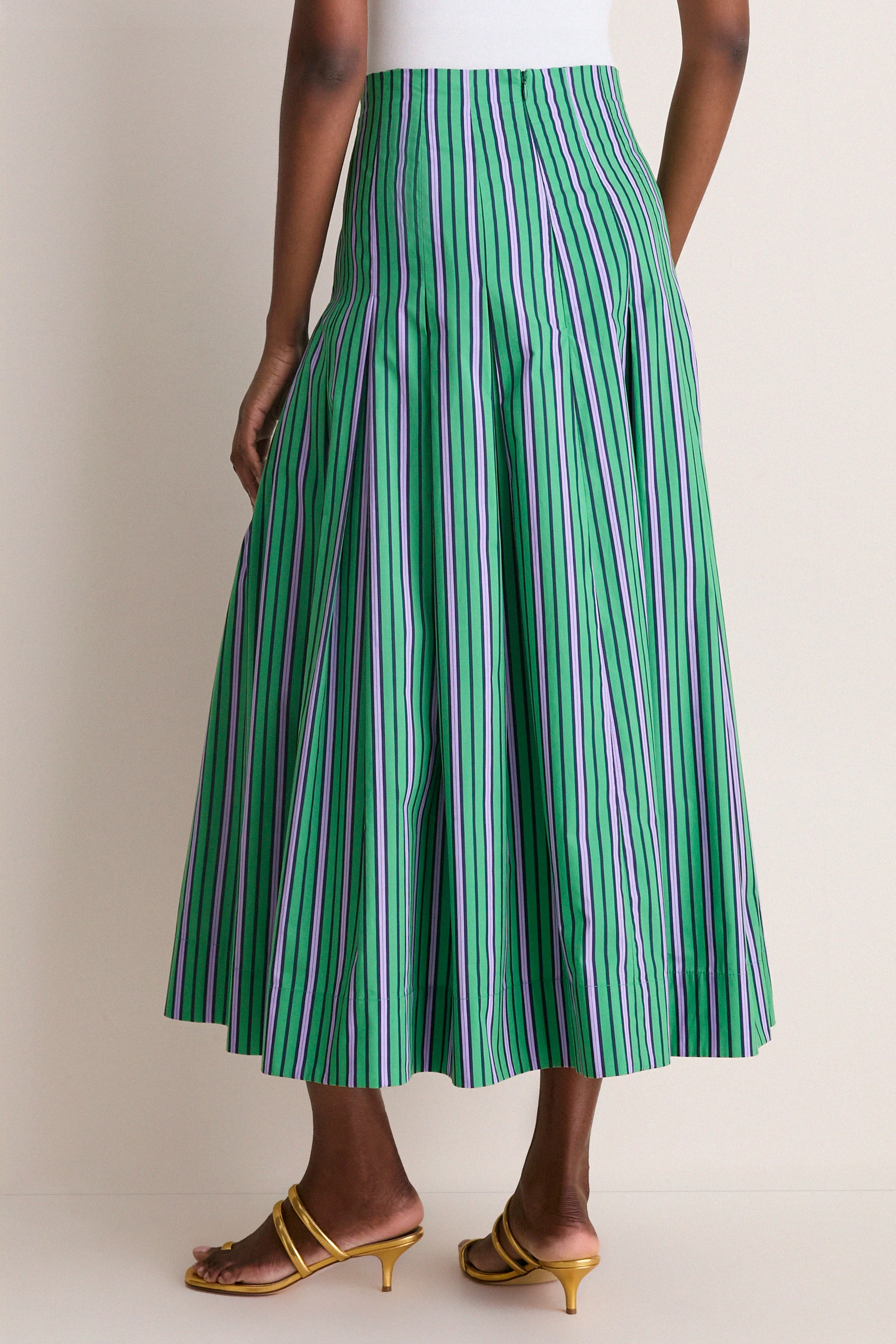 Fern Multi Striped Cotton Full Midi Skirt sold by Tuckernuck product image thumbnail 5