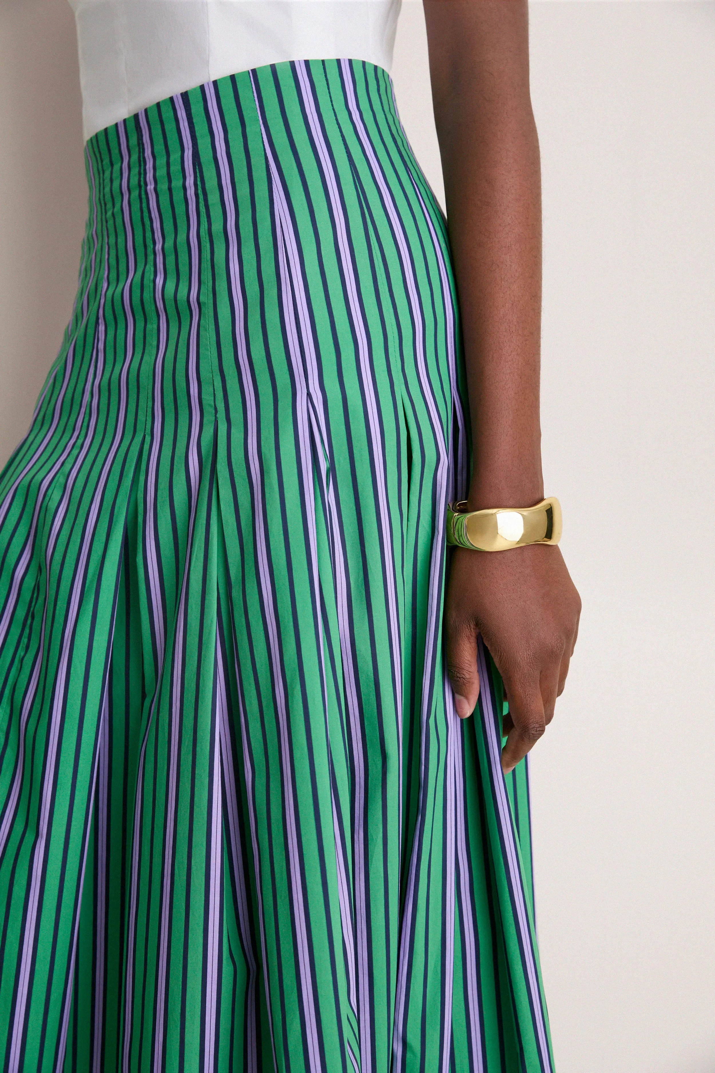 Fern Multi Striped Cotton Full Midi Skirt sold by Tuckernuck product image thumbnail 2