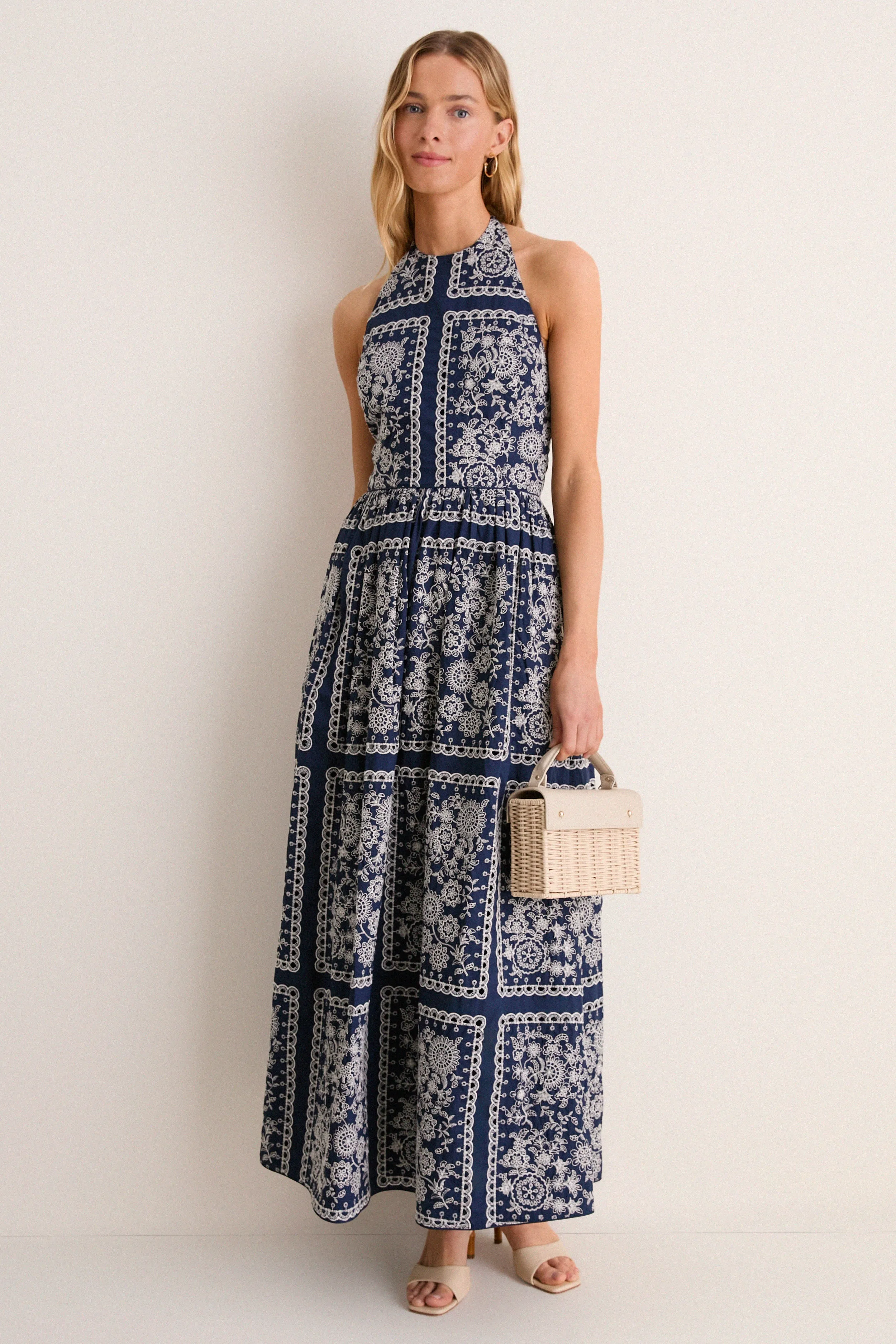 Navy Embroidered Marcie Dress sold by Tuckernuck product image thumbnail 3