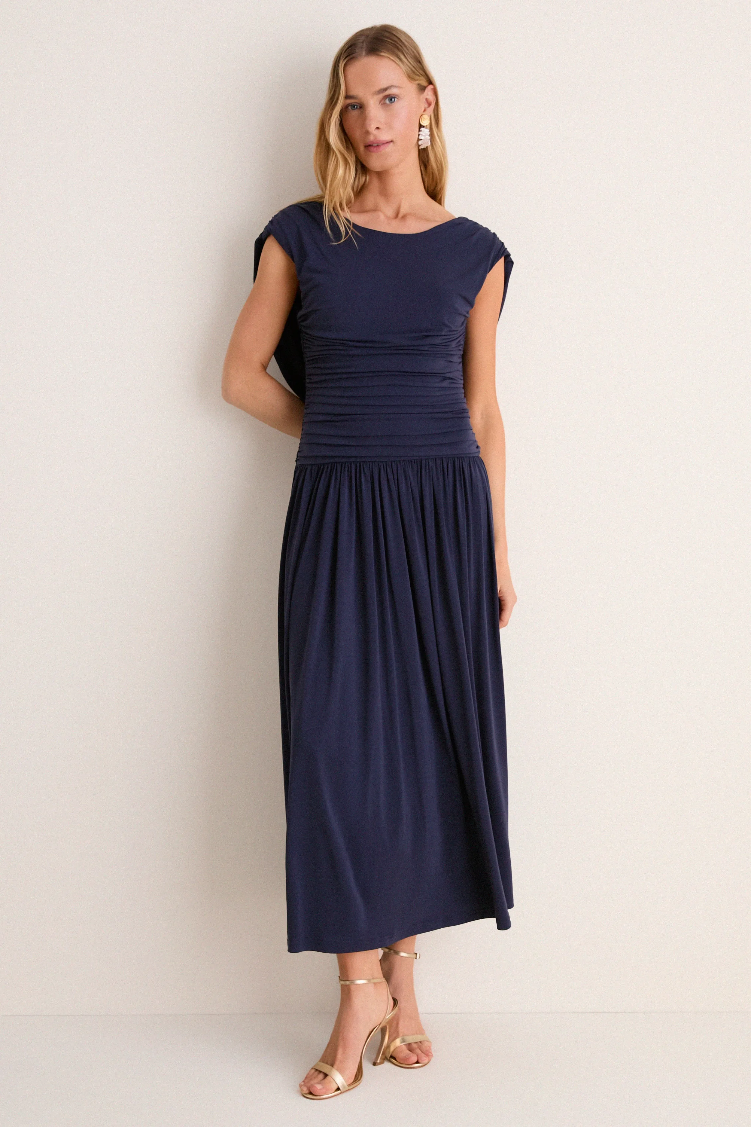Navy Luciana Midi Dress sold by Tuckernuck