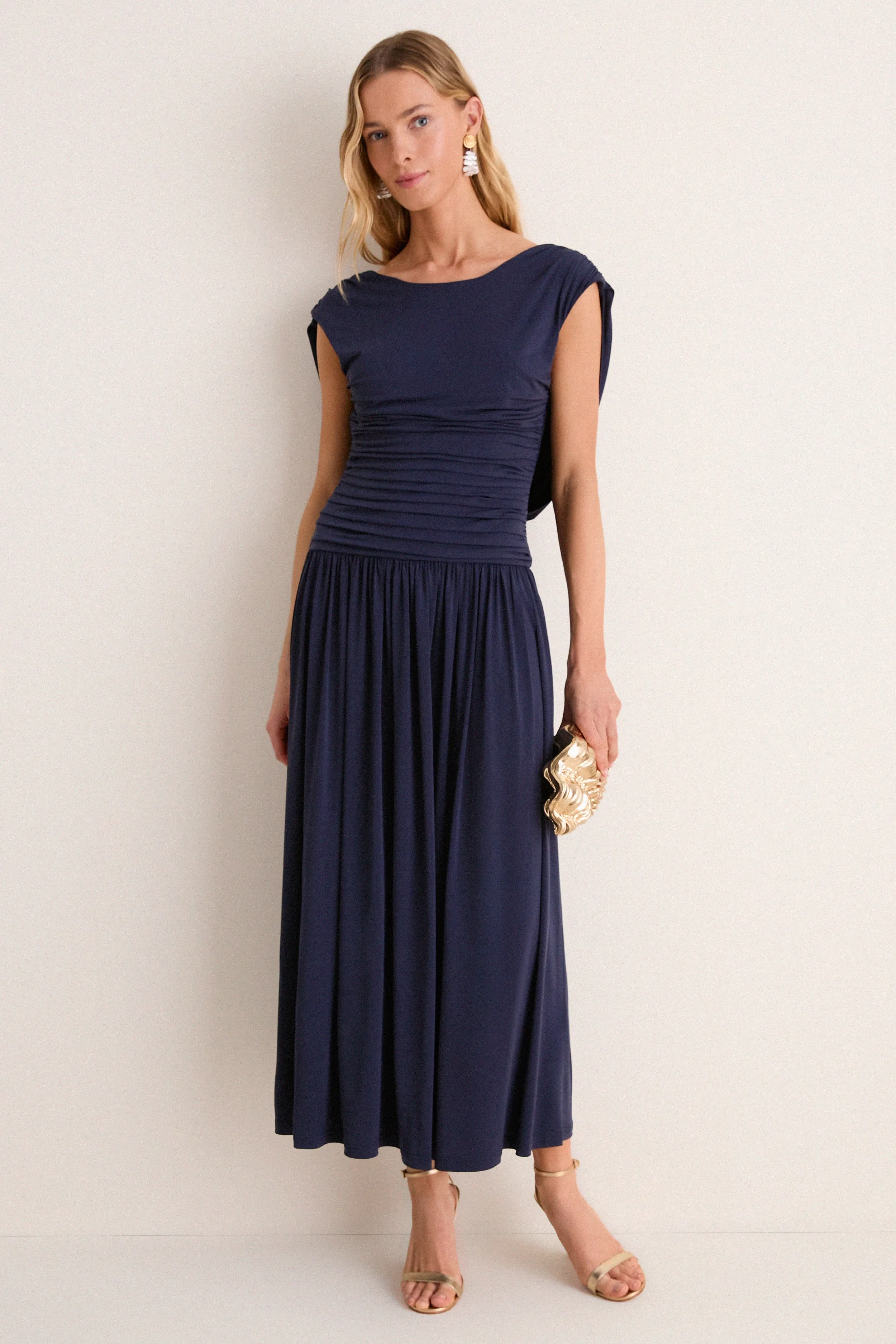 Navy Luciana Midi Dress sold by Tuckernuck product image thumbnail 3