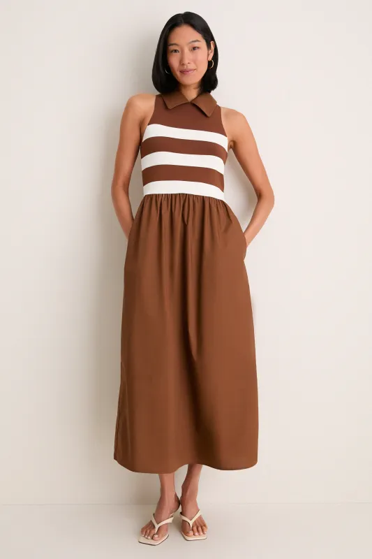 Chocolate Stripe Marina Dress made by Tuckernuck
