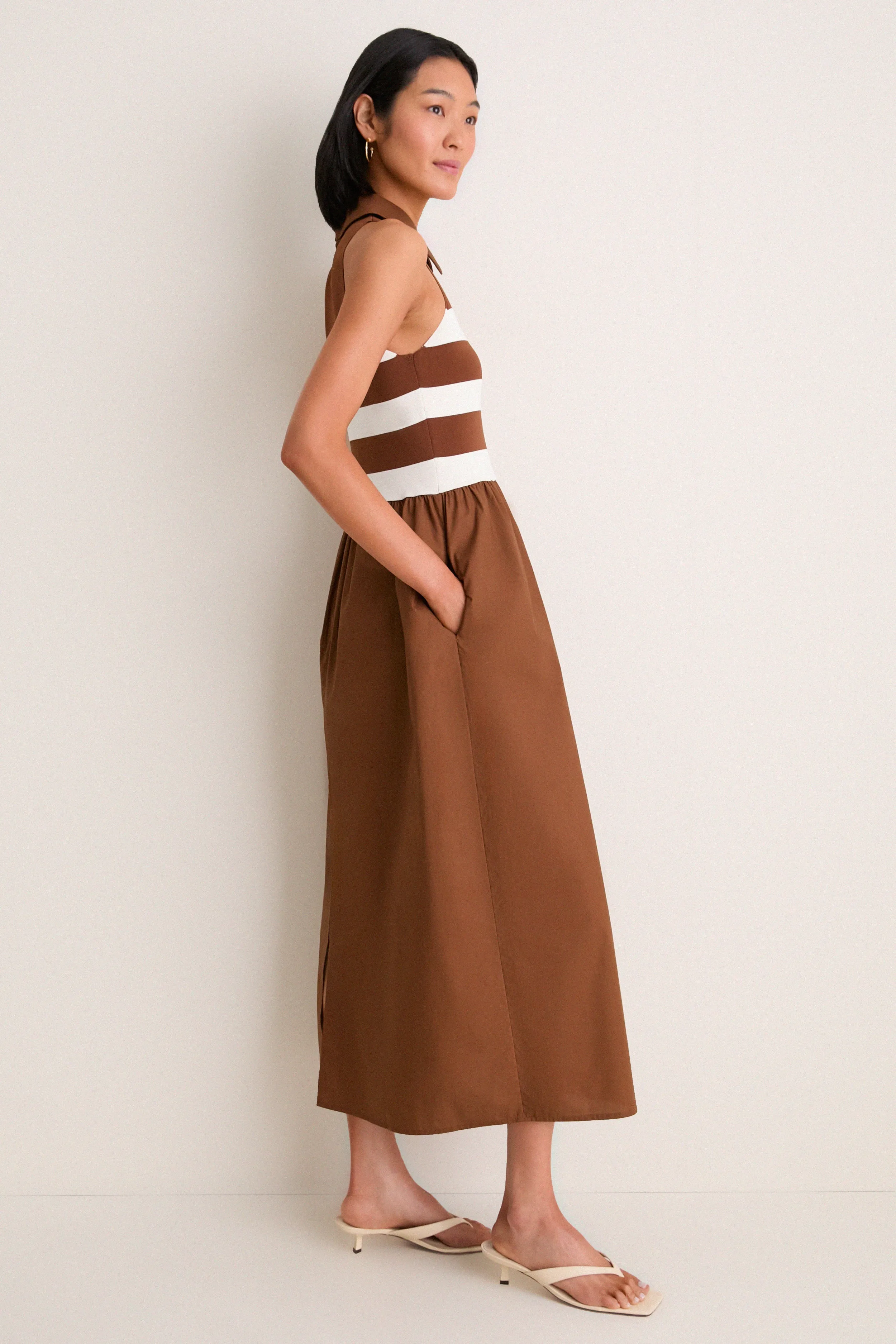 Chocolate Stripe Marina Dress sold by Tuckernuck product image thumbnail 4