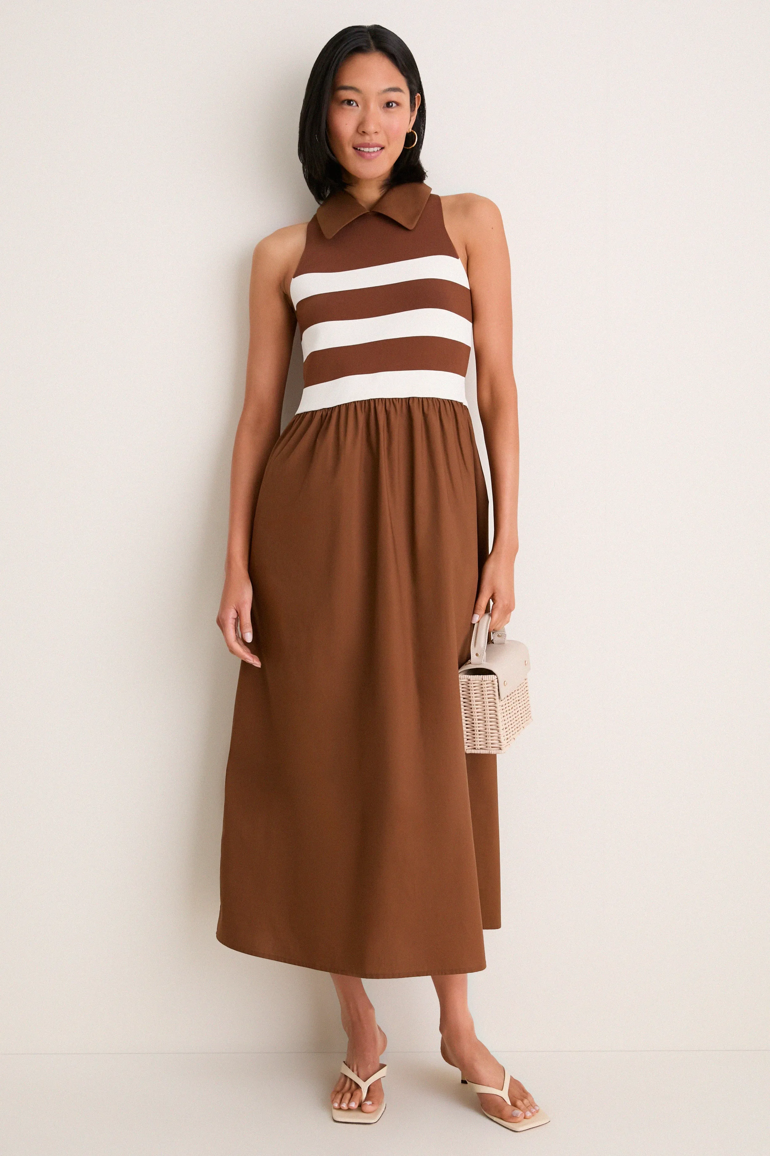 Chocolate Stripe Marina Dress sold by Tuckernuck product image thumbnail 3