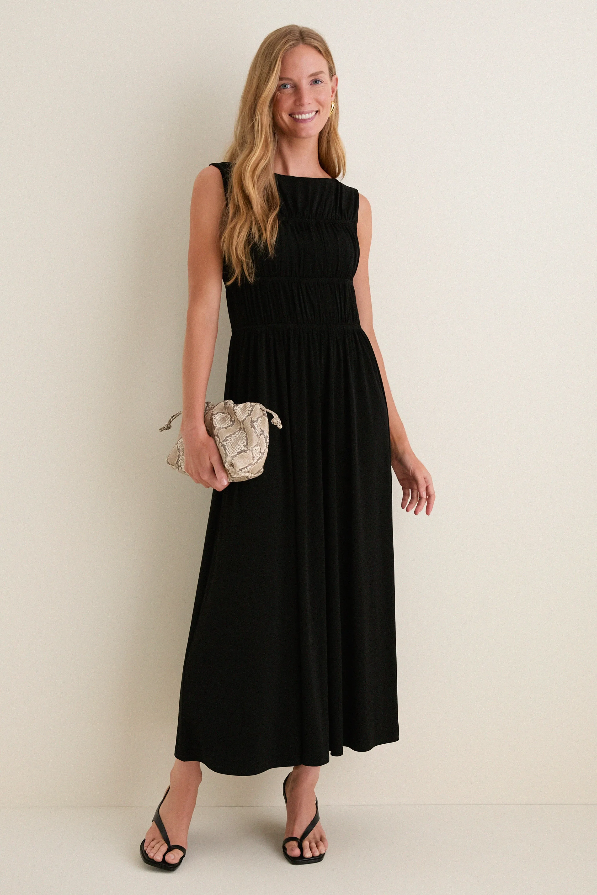 Black Smocked Aurelia Dress sold by Tuckernuck product image thumbnail 3
