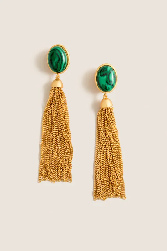 Gold and Green Vega Earrings made by Tuckernuck