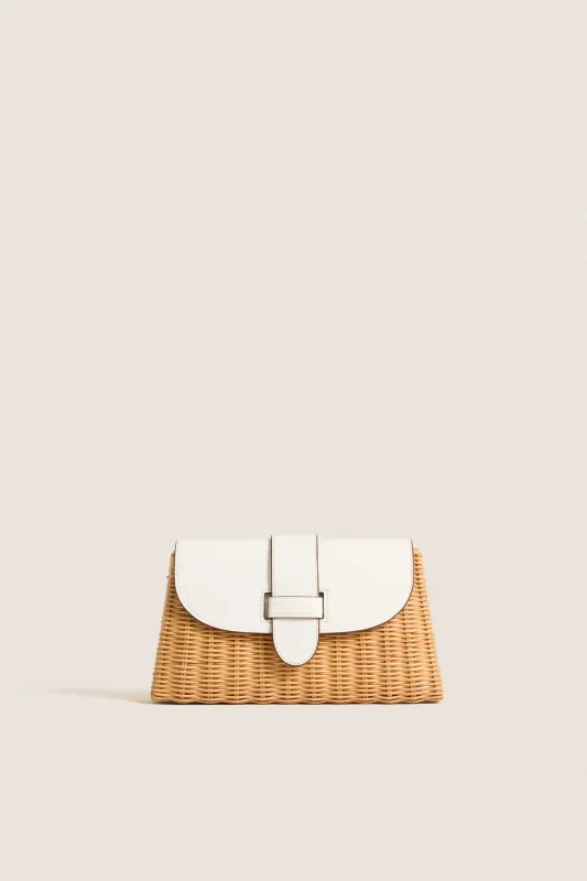 White Woven Lady Clutch made by Tuckernuck