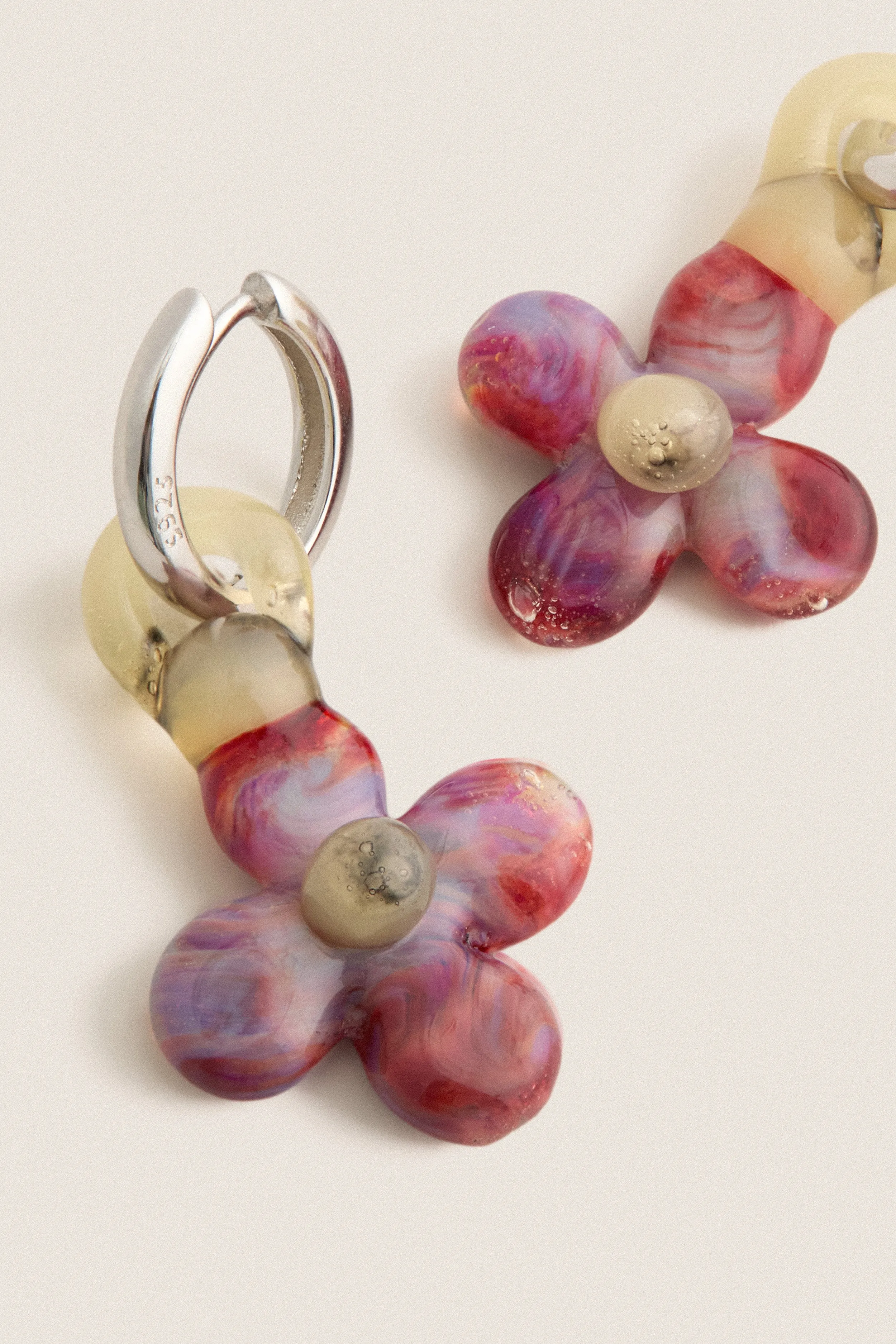 Burgundy and Yellow Glass Lita Earrings sold by Tuckernuck product image thumbnail 4