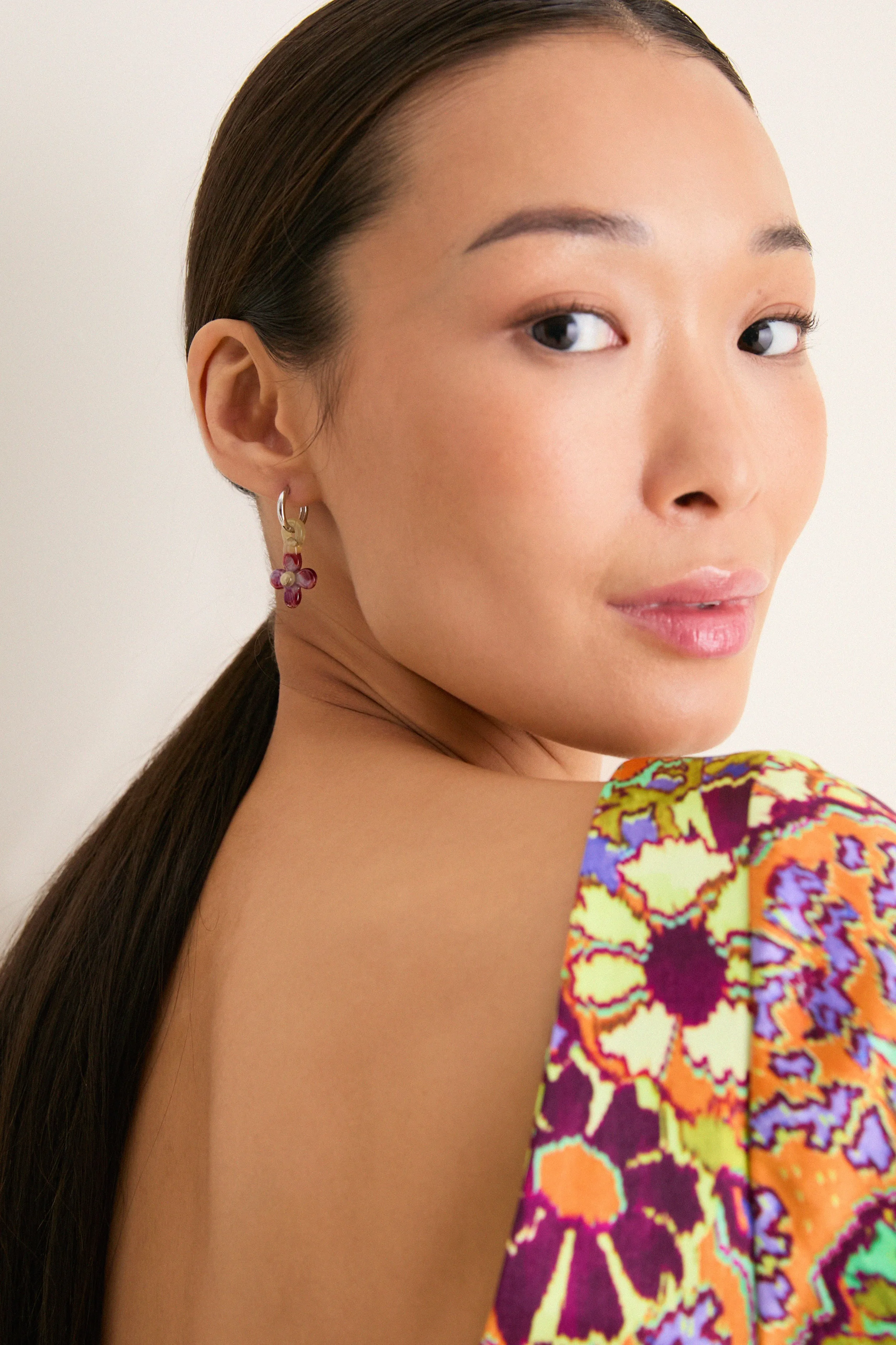 Burgundy and Yellow Glass Lita Earrings sold by Tuckernuck product image thumbnail 2