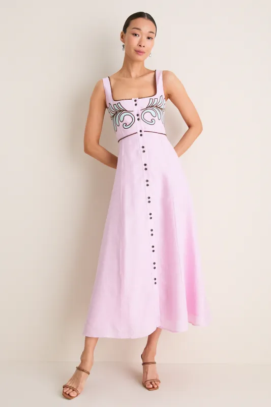 Pink Amelia Midi Dress made by Tuckernuck