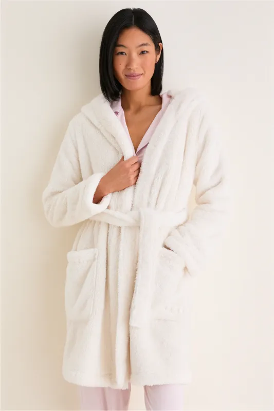 Cream Aarti Plush Fleece Robe made by UGG