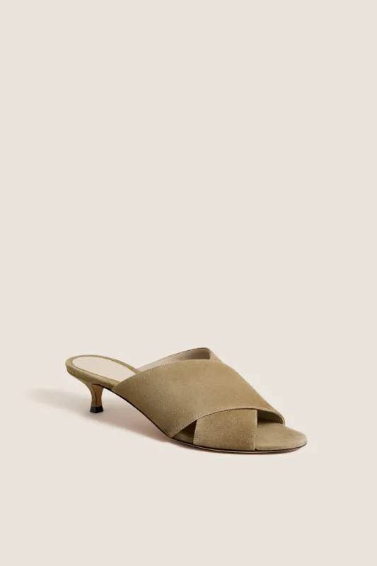Taupe Suede Luca Kitten Heels made by Le Monde Beryl