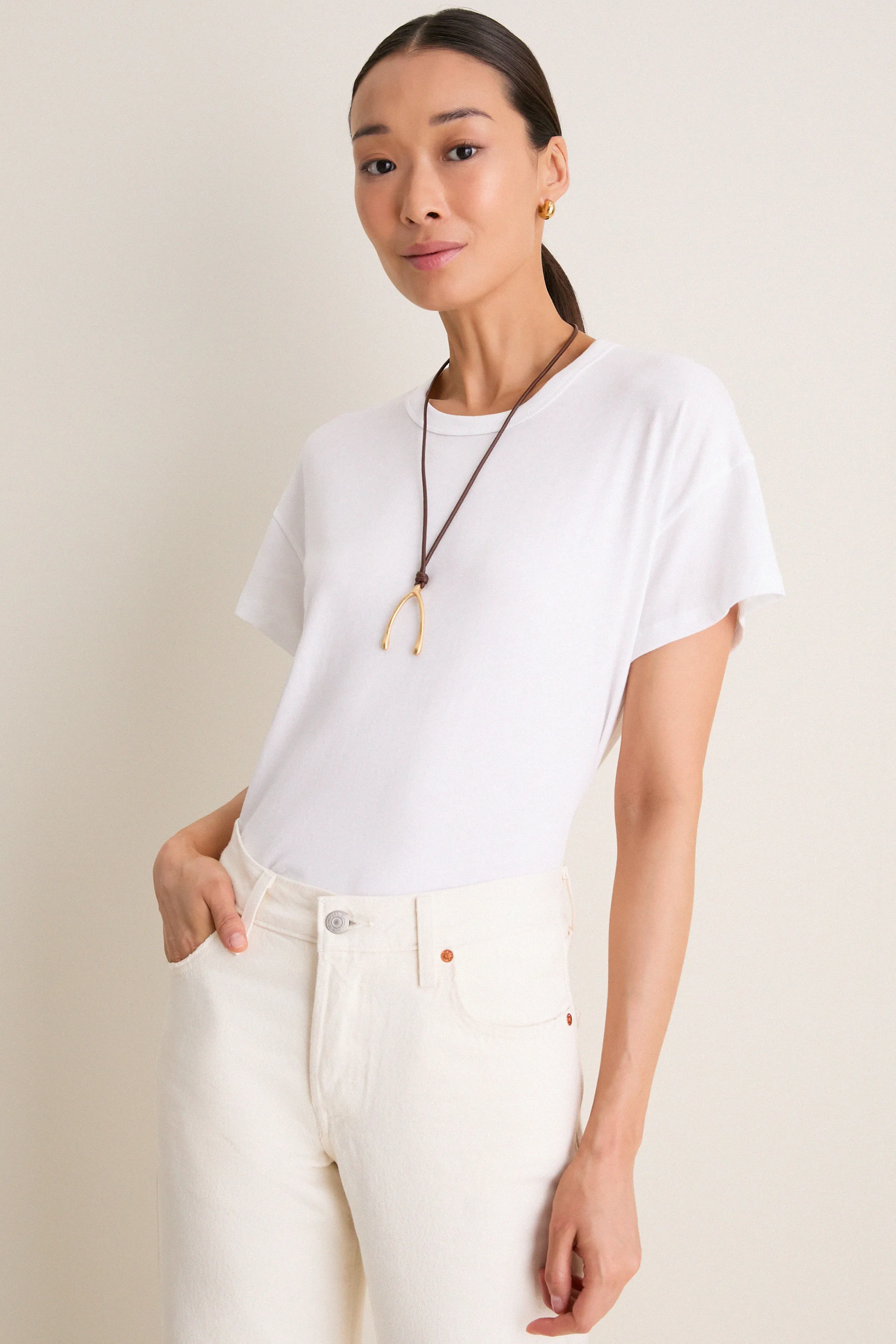 White Paxton Boyfriend Tee sold by Tuckernuck