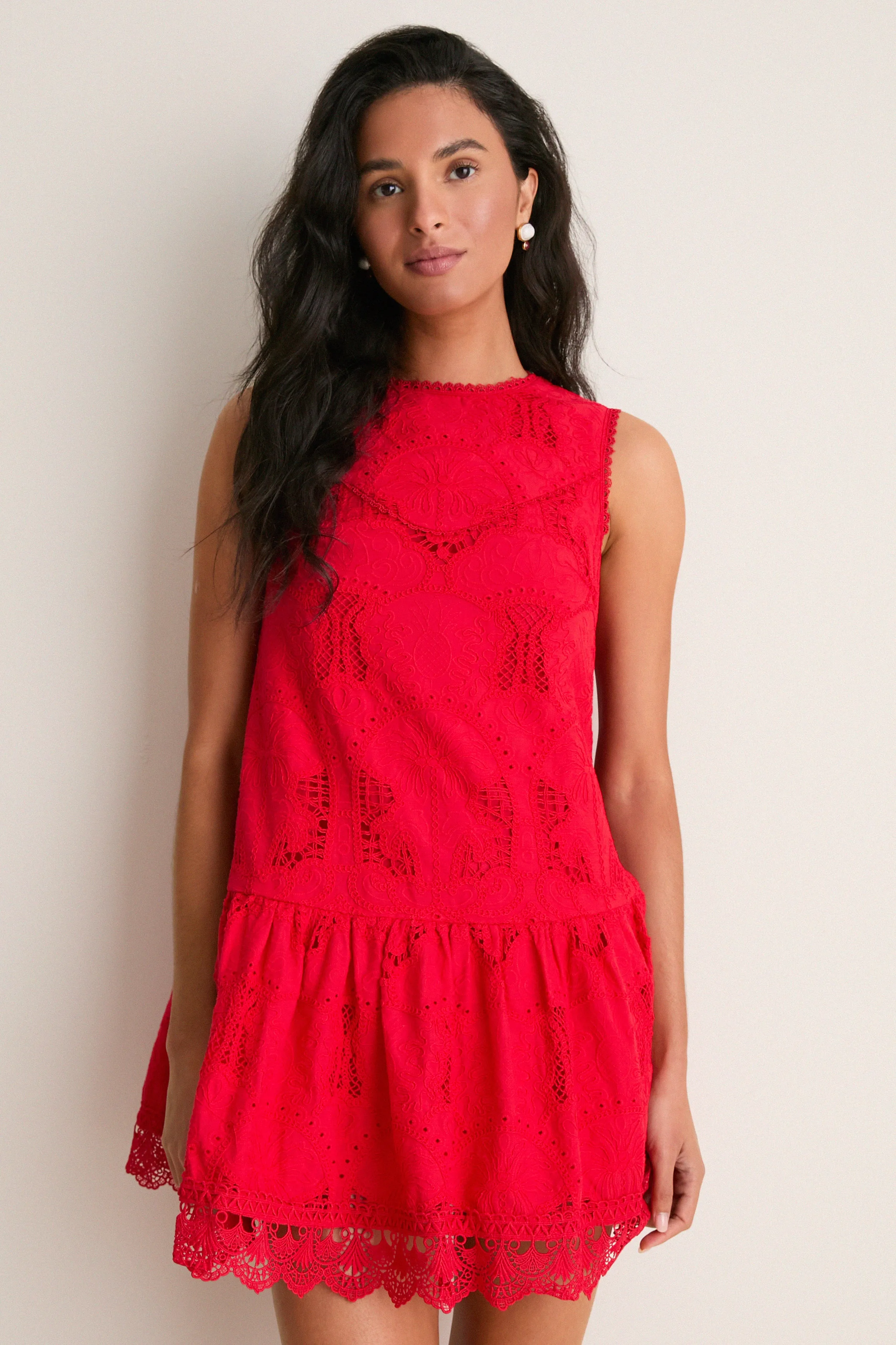 Red Giovanna Shift Mini Dress sold by Tuckernuck