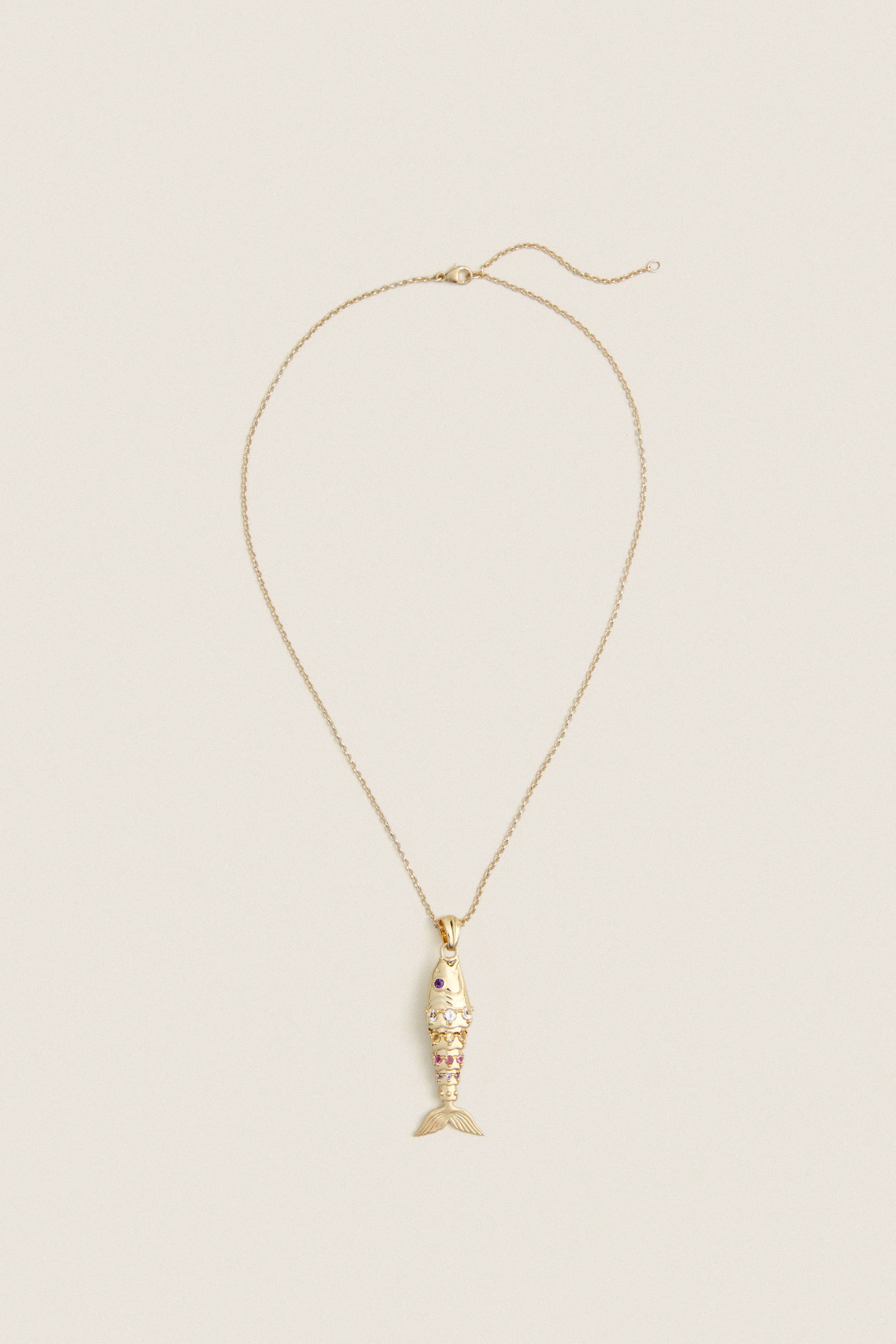 Strong Ombre Stone Fish Pendant with Classic Rolo sold by Tuckernuck