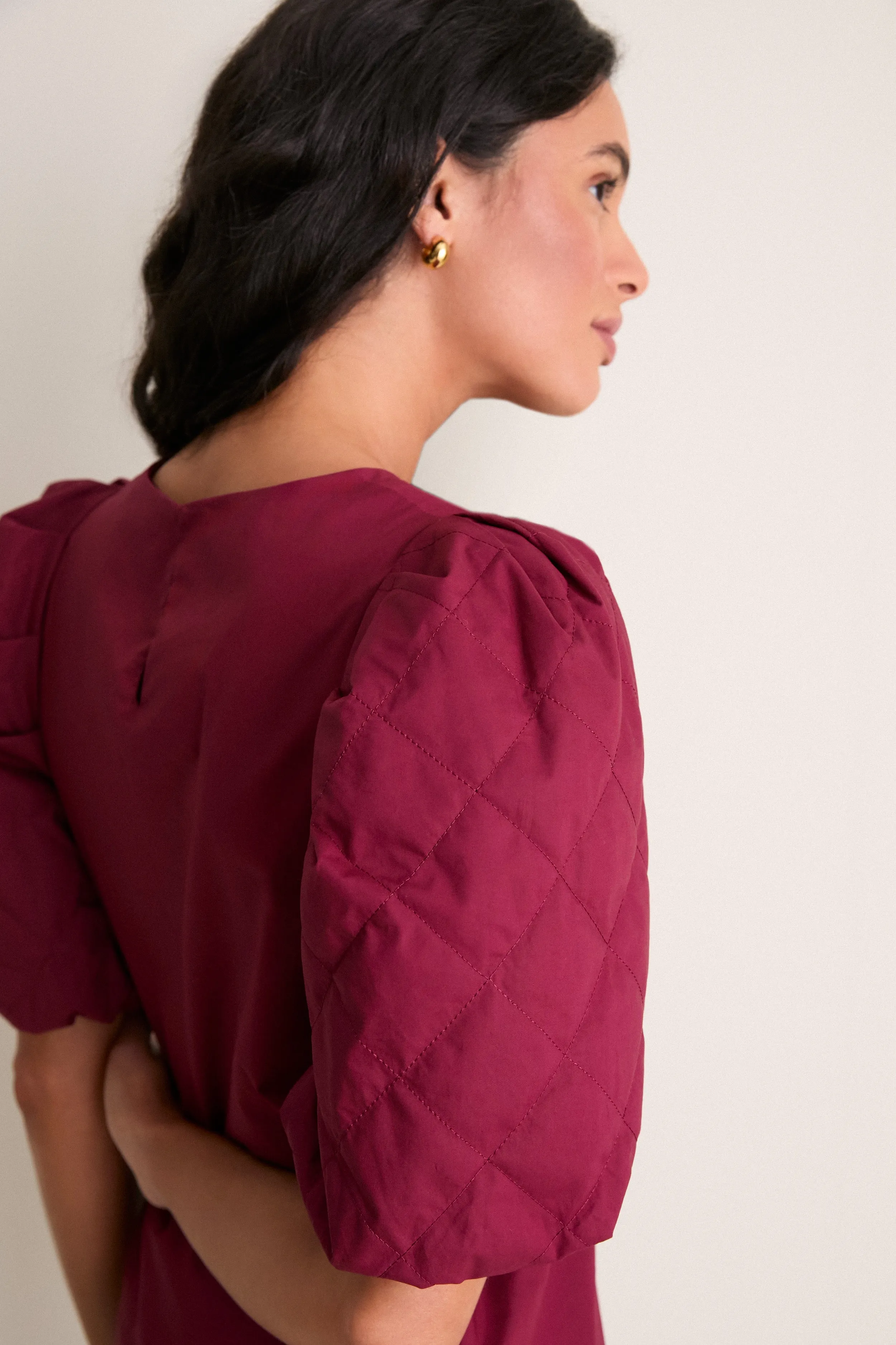 Oxblood Quilted Sleeve Olivia Blouse sold by Tuckernuck product image thumbnail 5