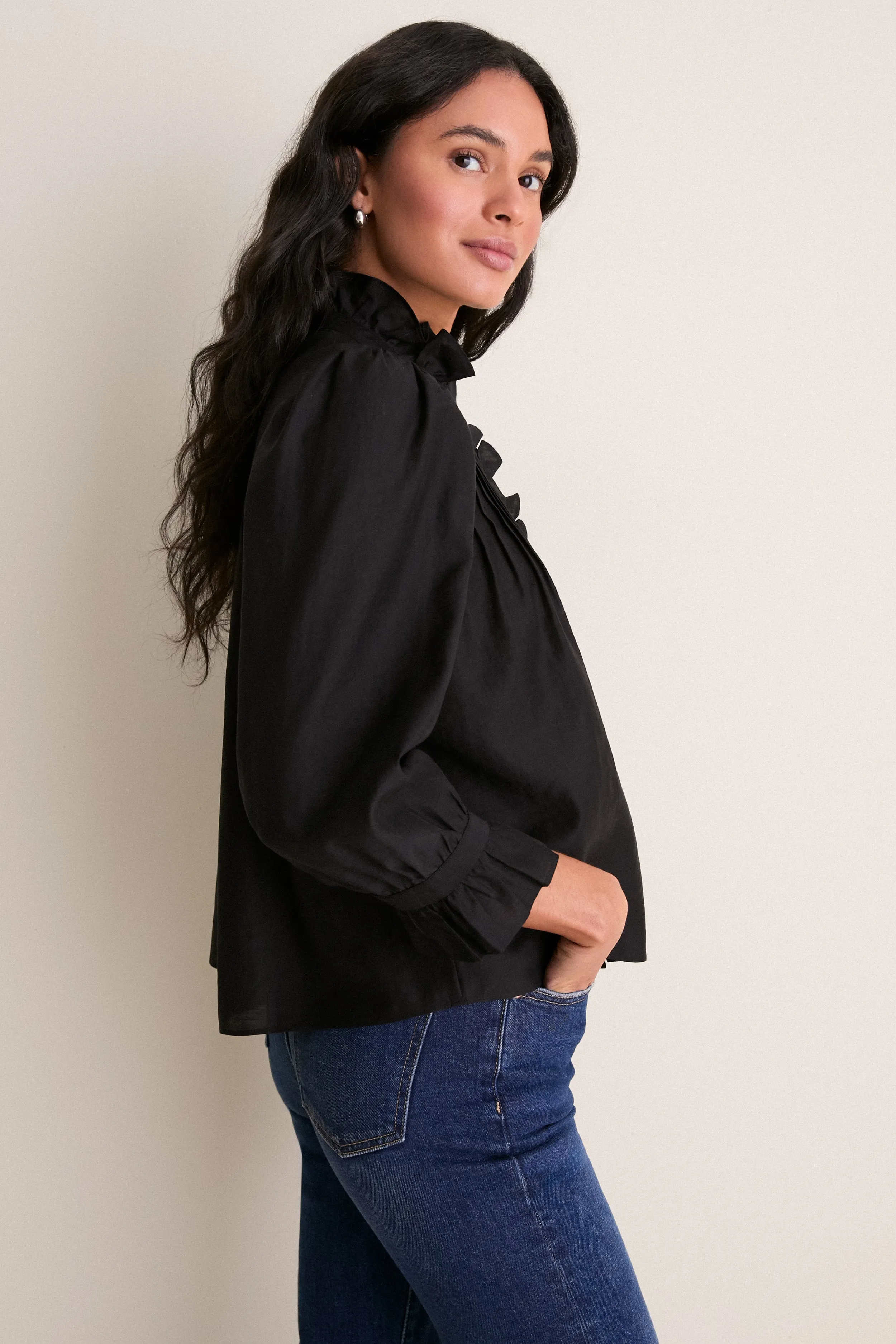 Black Ruffle Hannah Blouse sold by Tuckernuck product image thumbnail 3