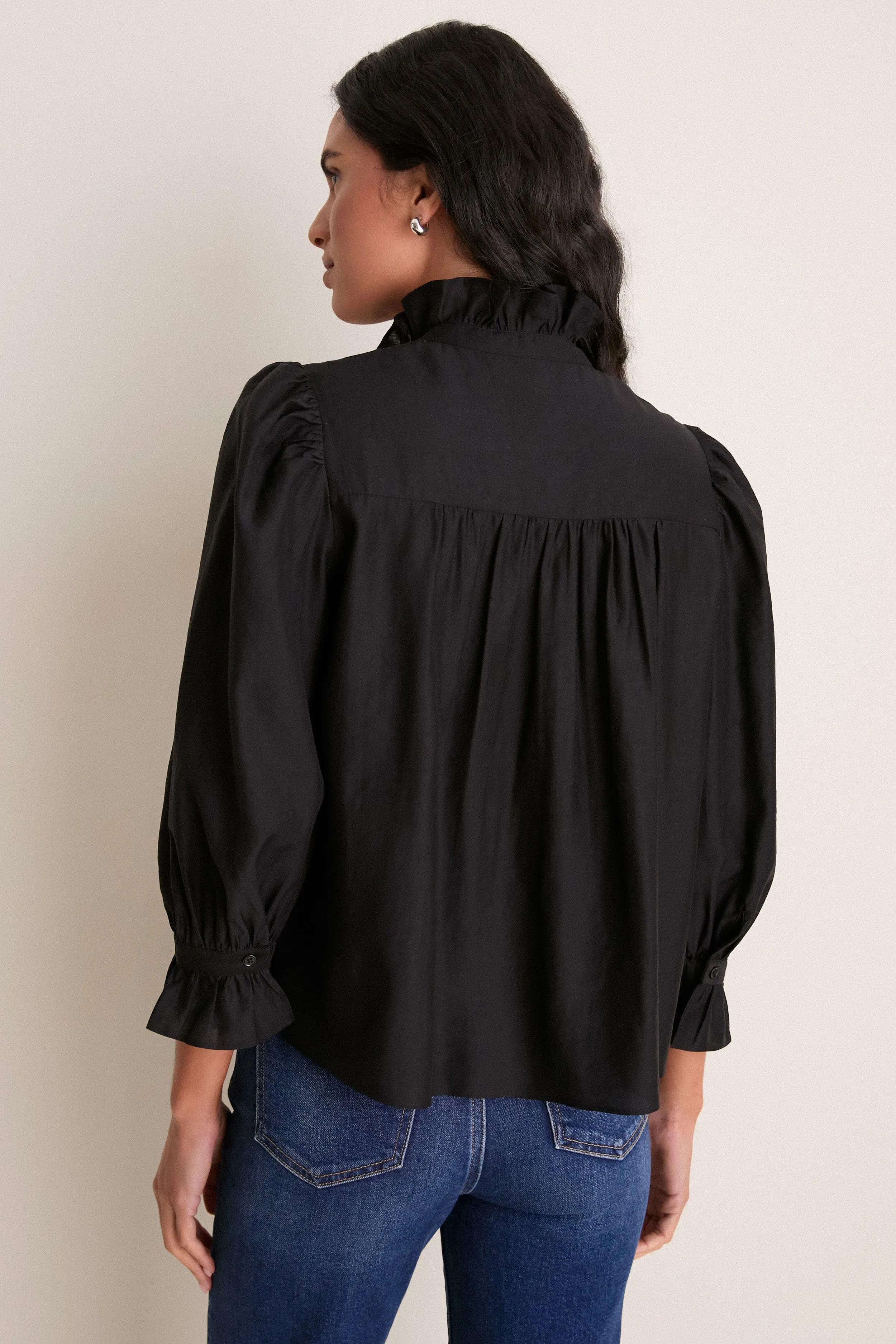 Black Ruffle Hannah Blouse sold by Tuckernuck product image thumbnail 4